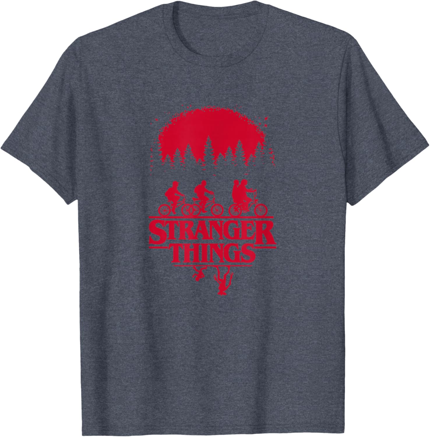 Stranger Things Upside Down Silhouette Group Shot T-Shirt for Fans - 7