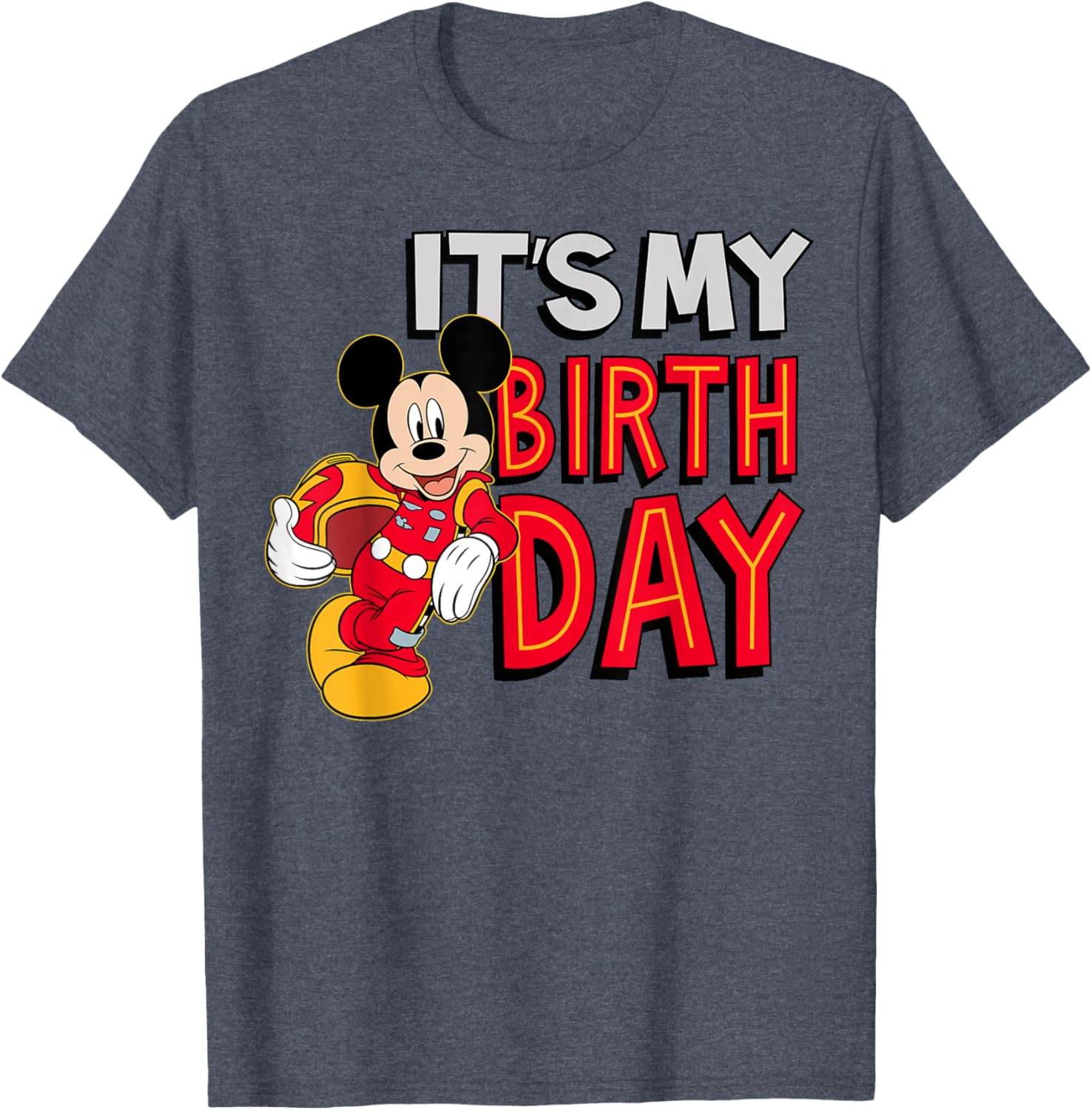 Disney Junior Mickey Birthday Short Sleeve T-Shirt for Kids Fun Wear - 2