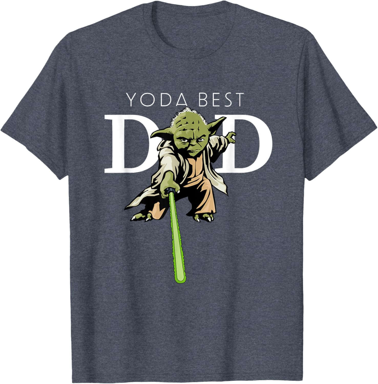 Star Wars Yoda Lightsaber Best Dad Father's Day T-Shirt for Dads - 1