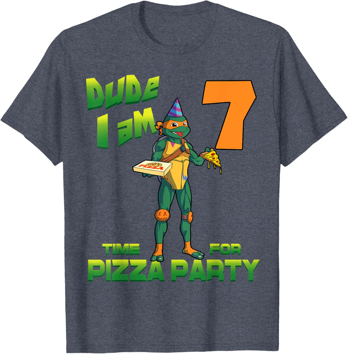 Mademark TMNT Michelangelo Pizza Party T-Shirt for 7 Year Olds - 22