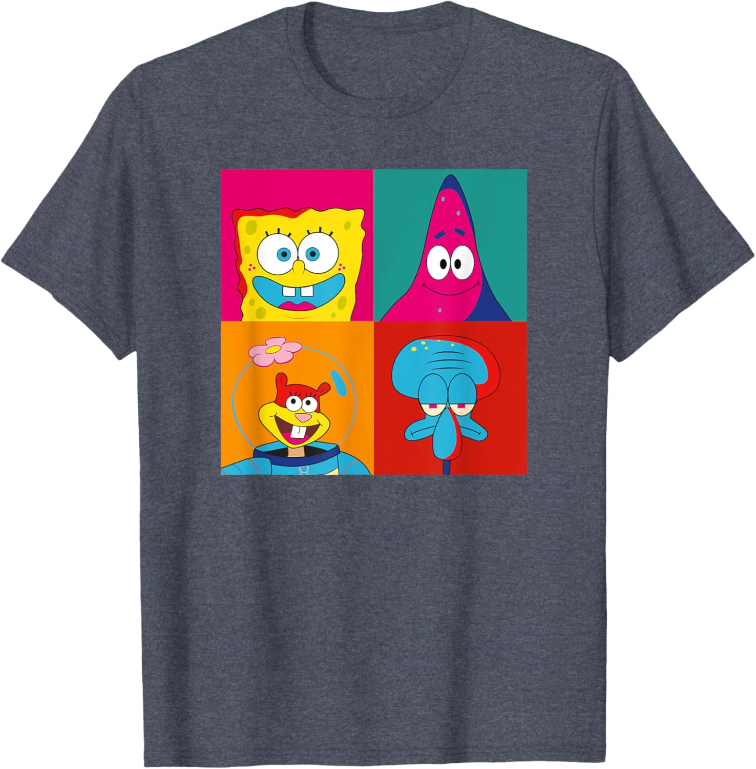 Mademark SpongeBob SquarePants Pop Art T-Shirt featuring SpongeBob Patrick Sandy Squidward - 1