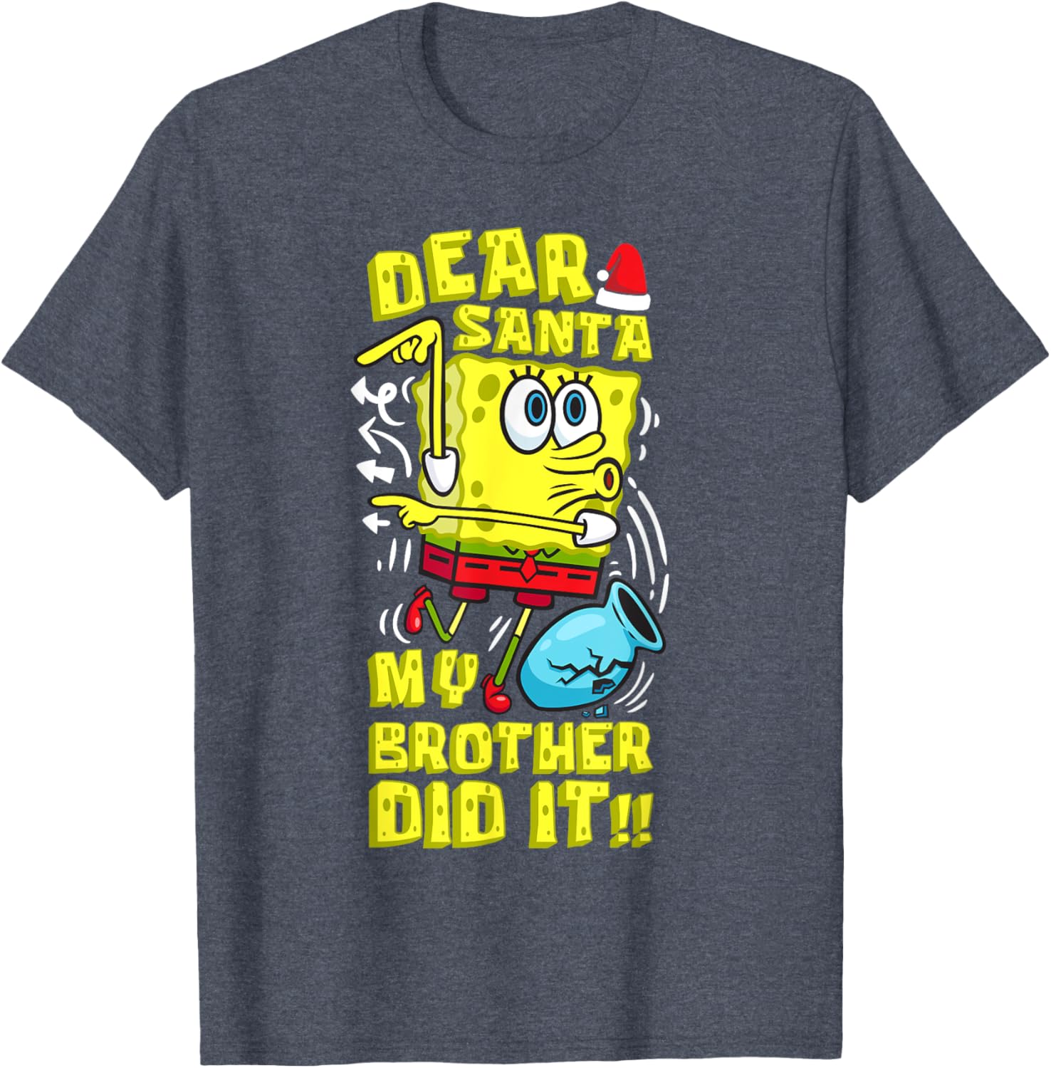 SpongeBob Christmas Dear Santa T-Shirt for Siblings Fun Humor - 8