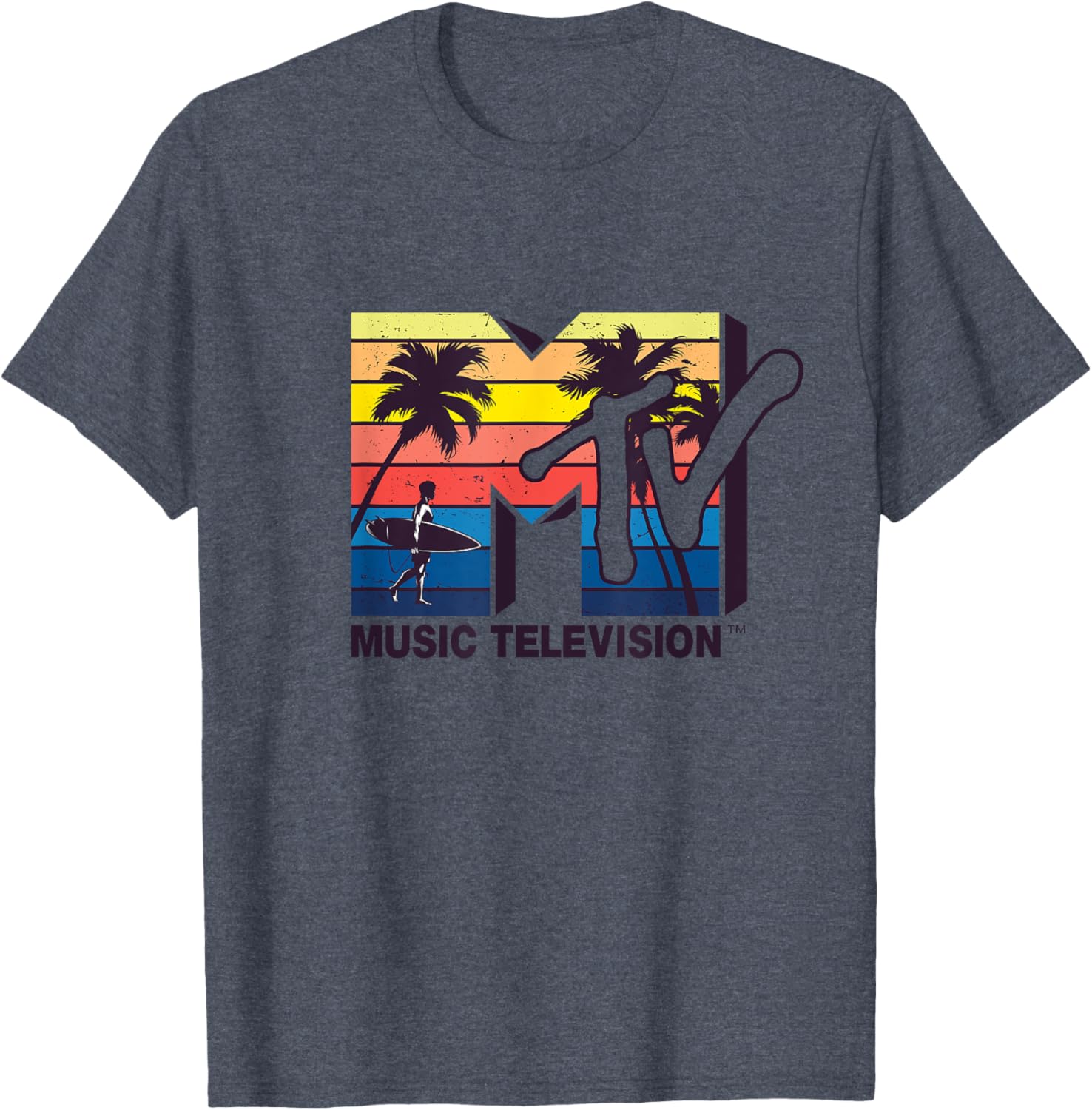 Mademark x MTV Vintage Surfer Palm T-Shirt for Retro Style Lovers - 13