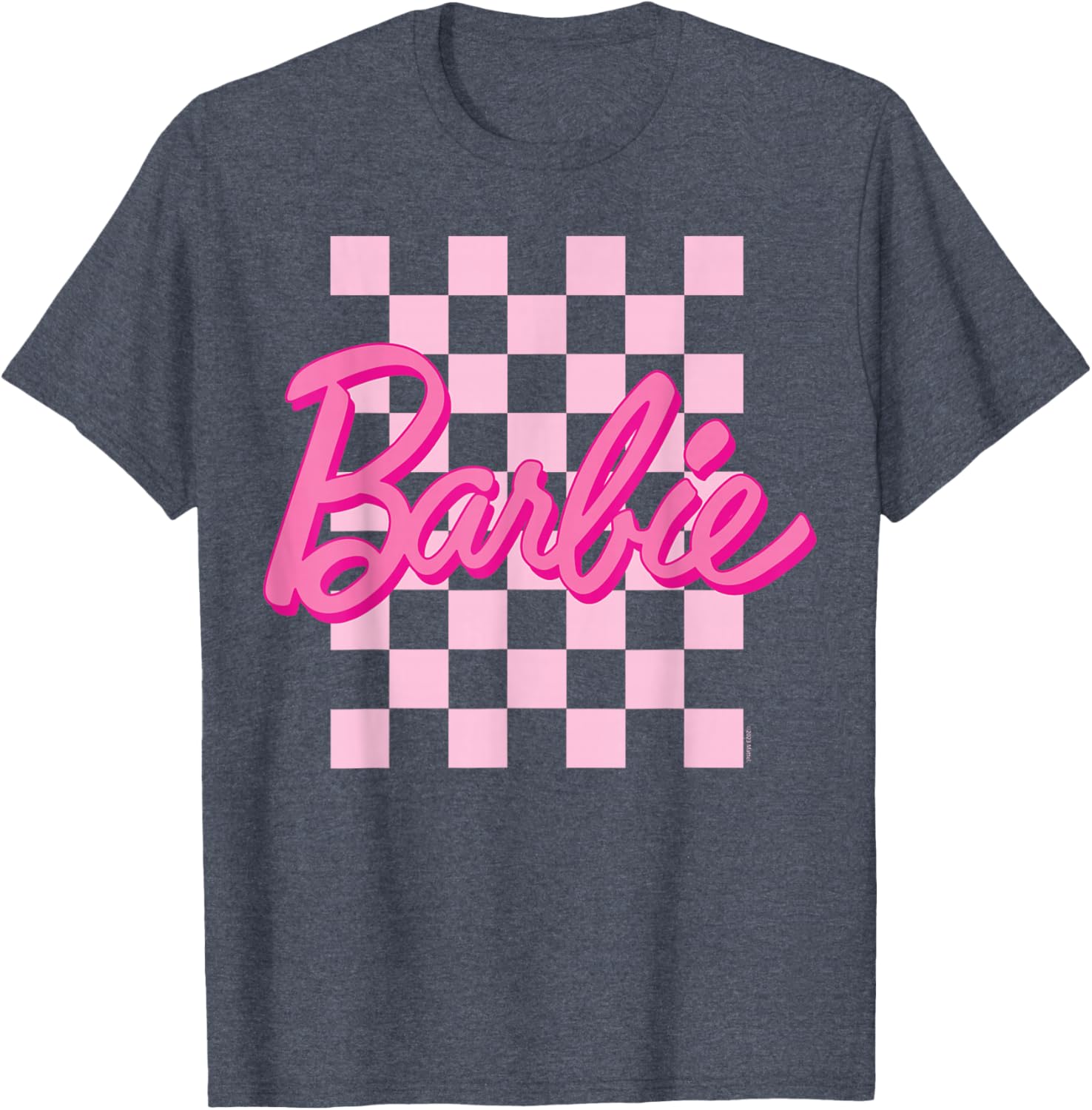 Barbie Logo Checkered Short Sleeve T-Shirt for Women Small Size - 6