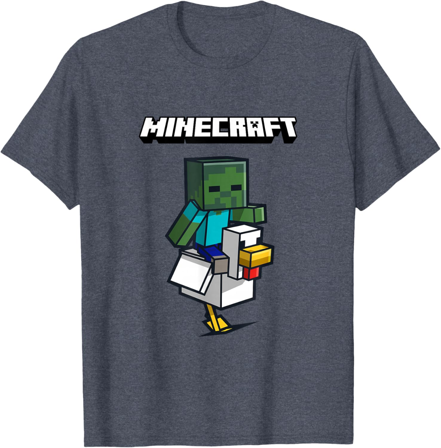 Cool Minecraft Zombie Ride Chicken Jockey T-Shirt for Gamers and Fans - 3