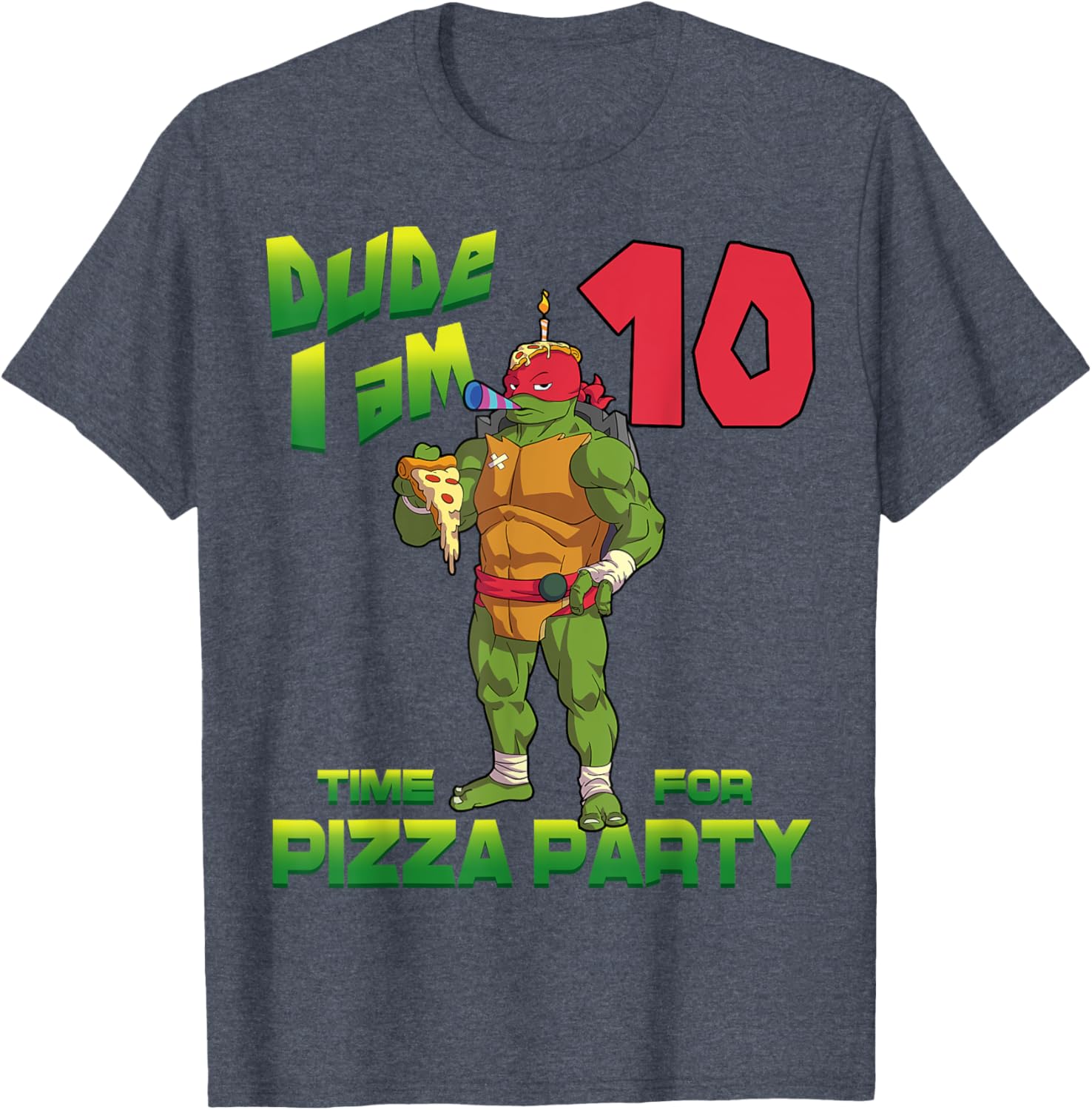 Mademark Teenage Mutant Ninja Turtles Raphael Pizza Birthday T-Shirt - 13
