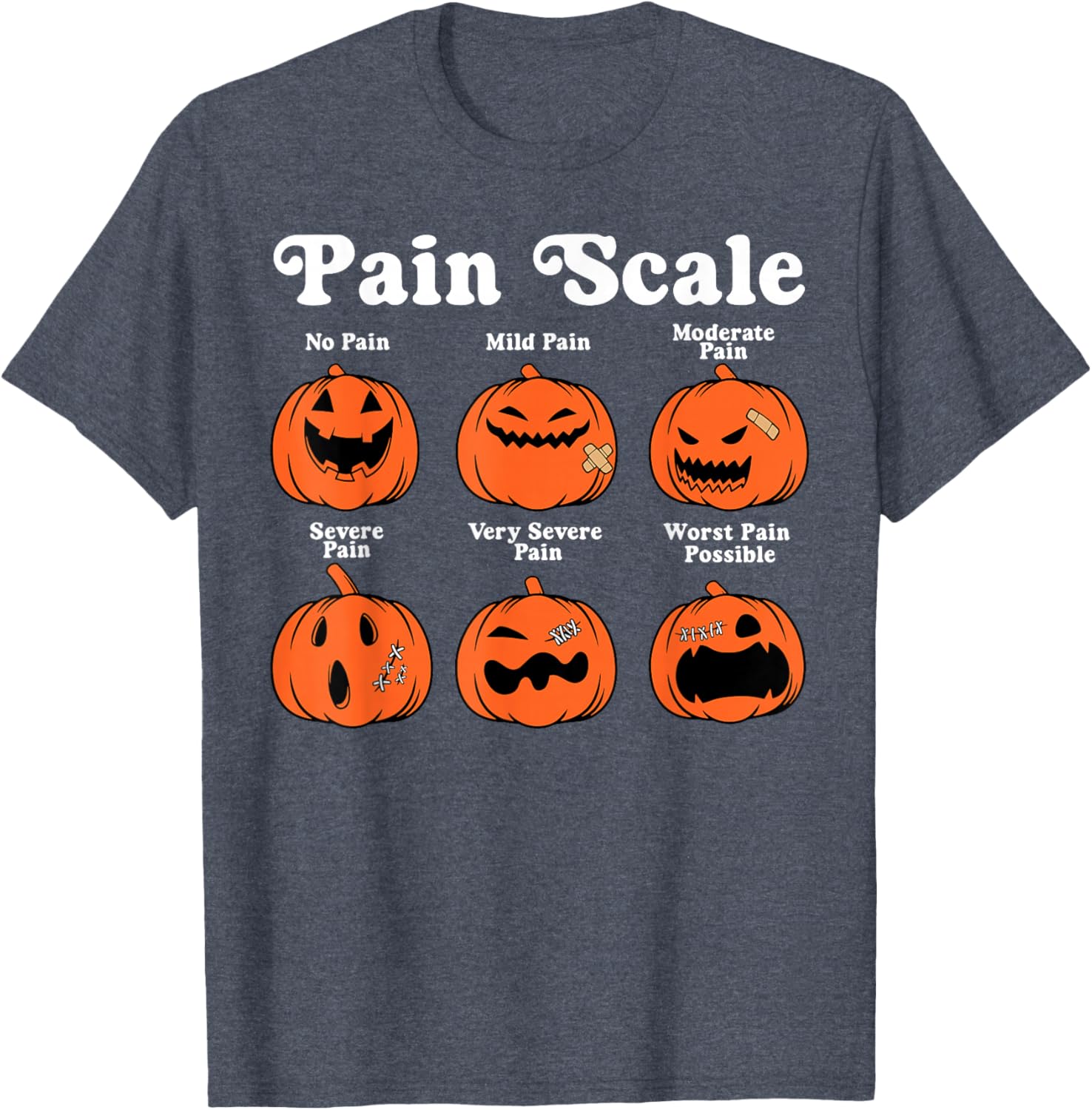 Spooky Pumpkin Pain Scale Nurse Triage Halloween T-Shirt for Fall Fun - 3