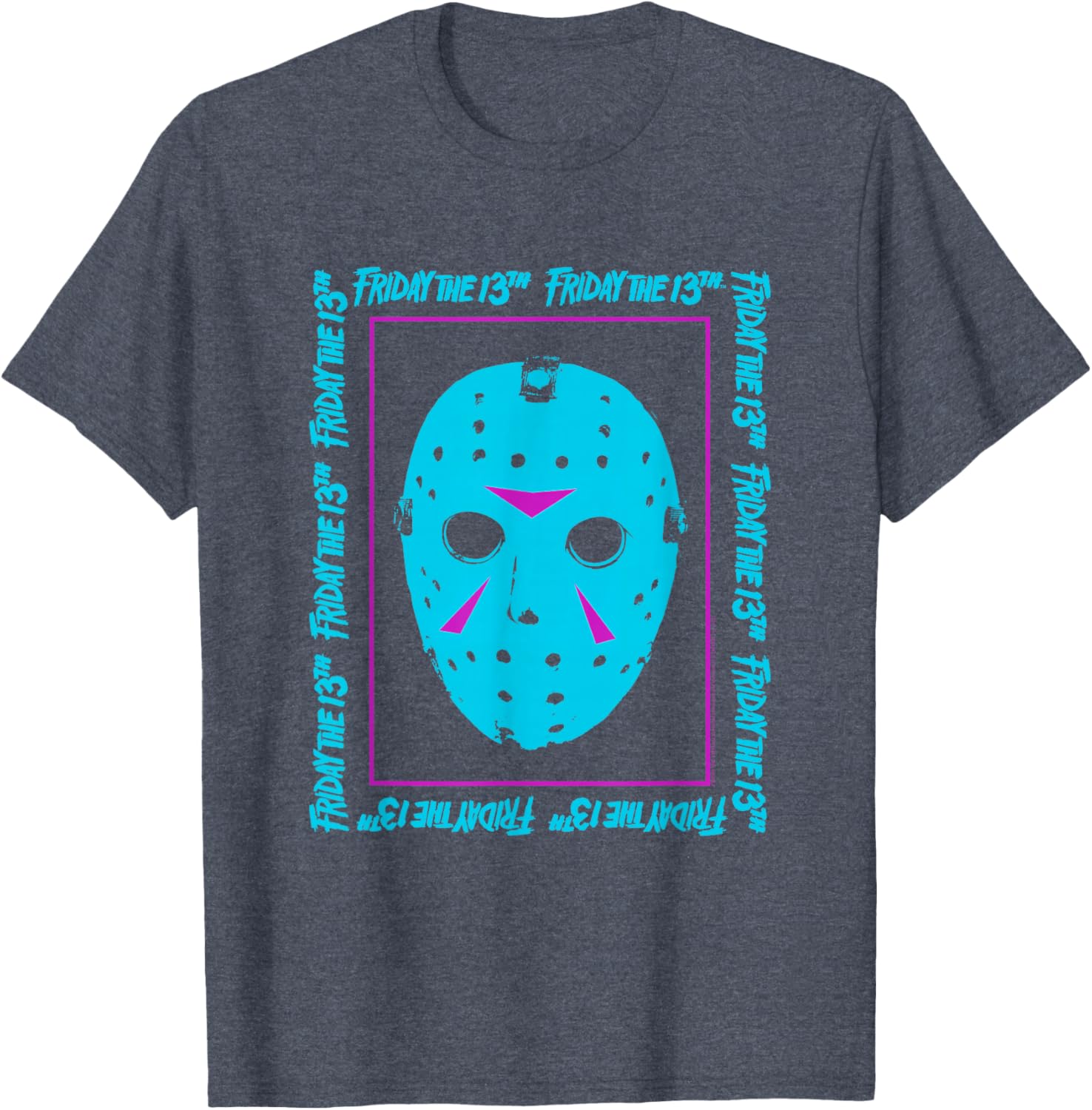 Ripple Junction Friday the 13th 1980 Blue Mask Frame T-Shirt for Fans - 1