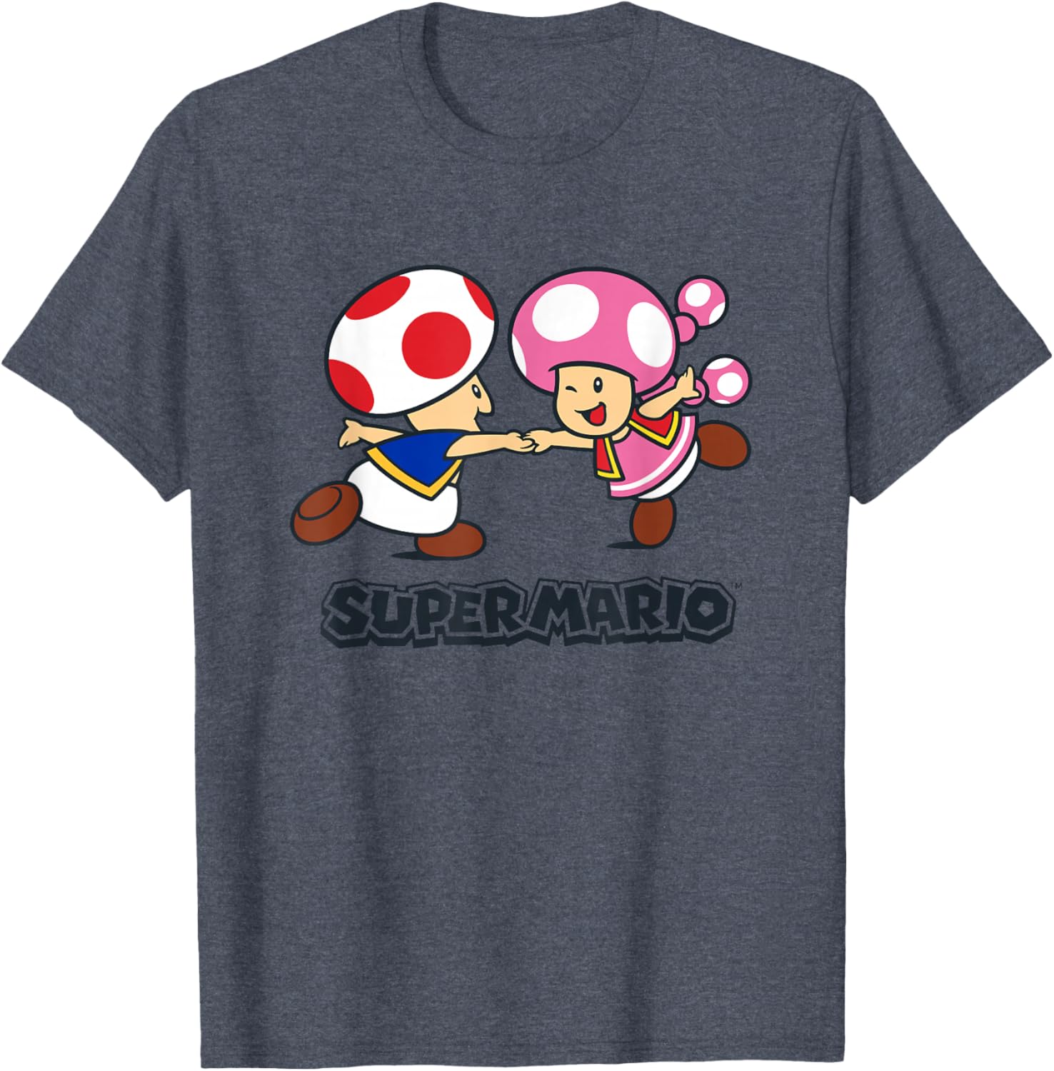 Super Mario Bros Happy Toads Classic Nintendo Duo T-Shirt for Fans - 5