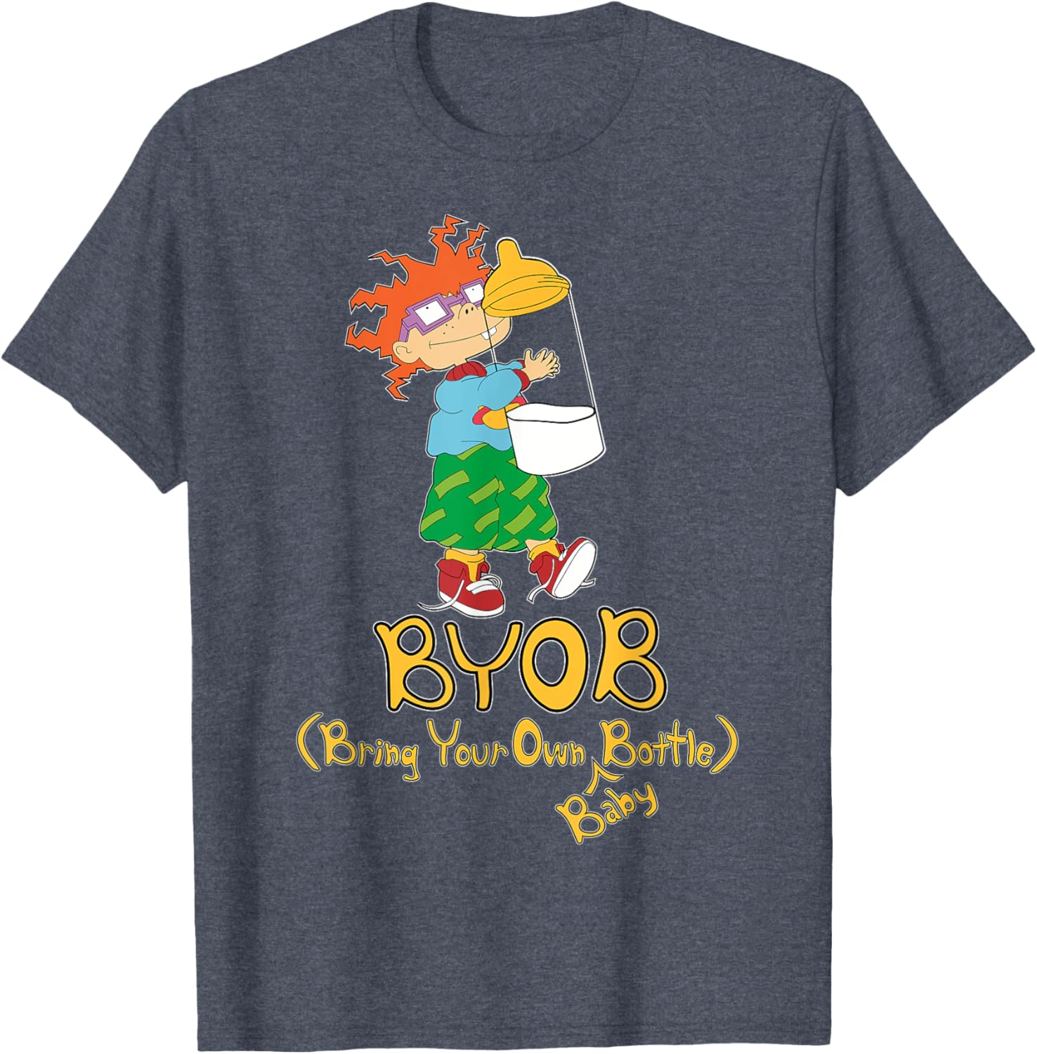 Mademark Rugrats Chuckie BYOB Bring Your Own Baby Bottle T-Shirt - 7