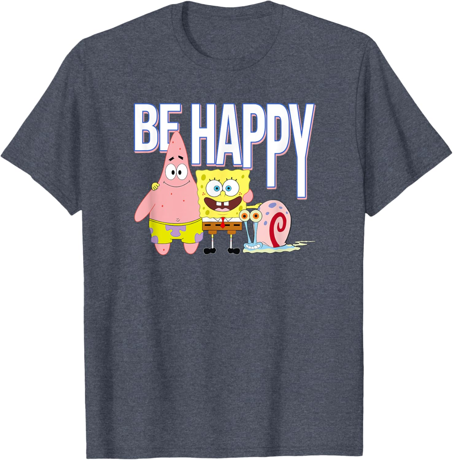 Be Happy T-Shirt with Patrick, SpongeBob & Gary from Mademark Collection - 8