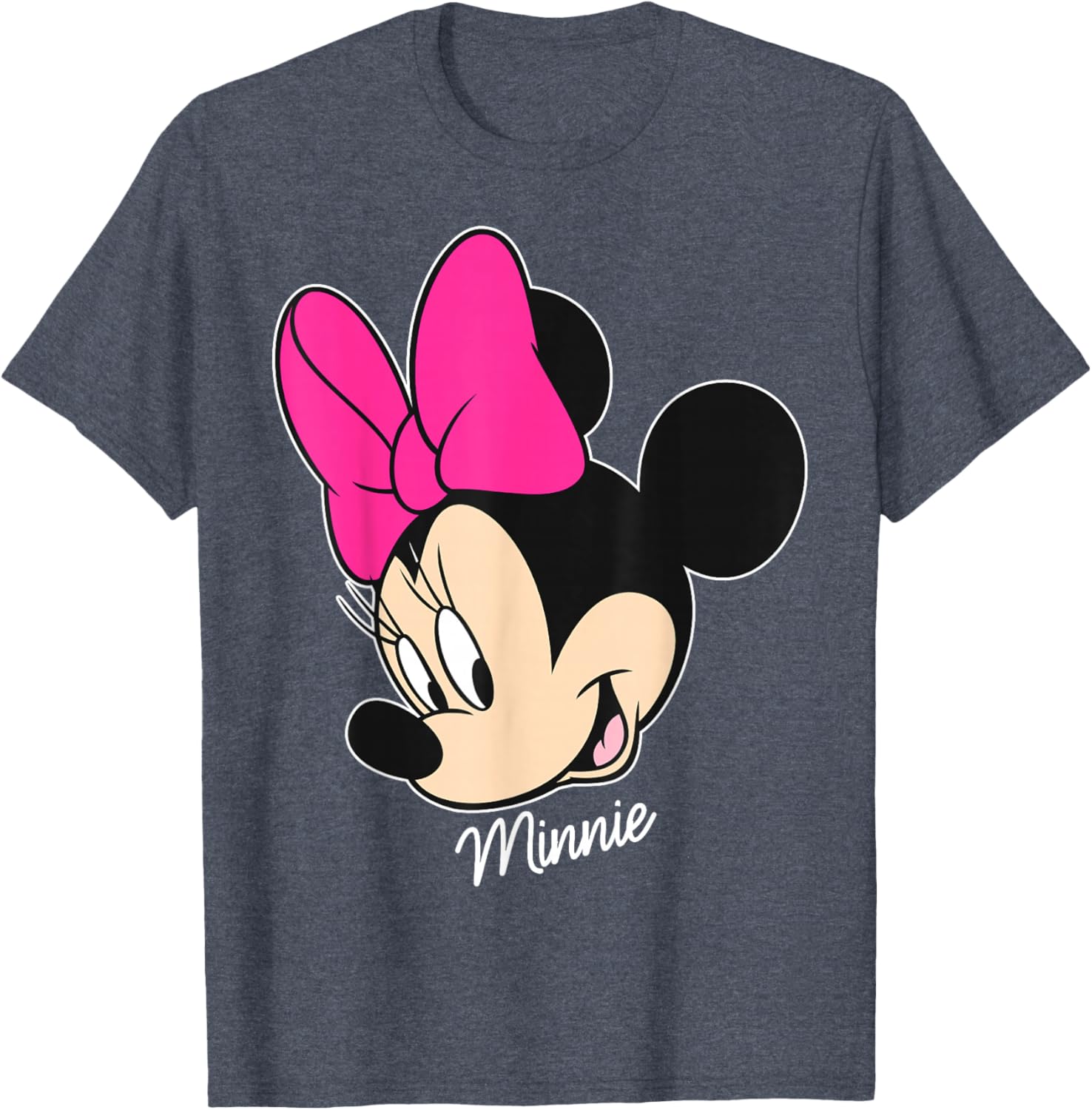 Disney Mickey and Friends Minnie Mouse Big Face T-Shirt Black Small - 1