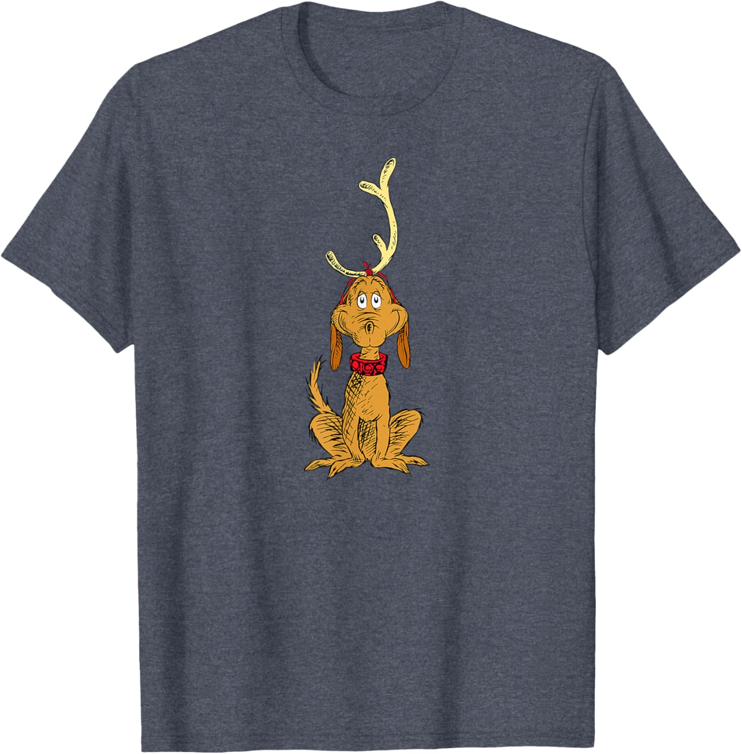 Classic Dr. Seuss Reindeer Max T-Shirt for Men - Black Small Size - 6