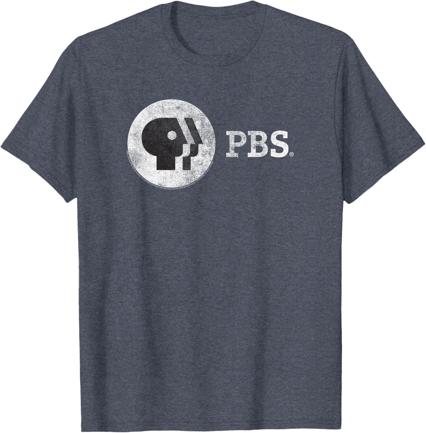 PBS Vintage Round White Logo T-Shirt for Fans of Public Broadcasting - 3