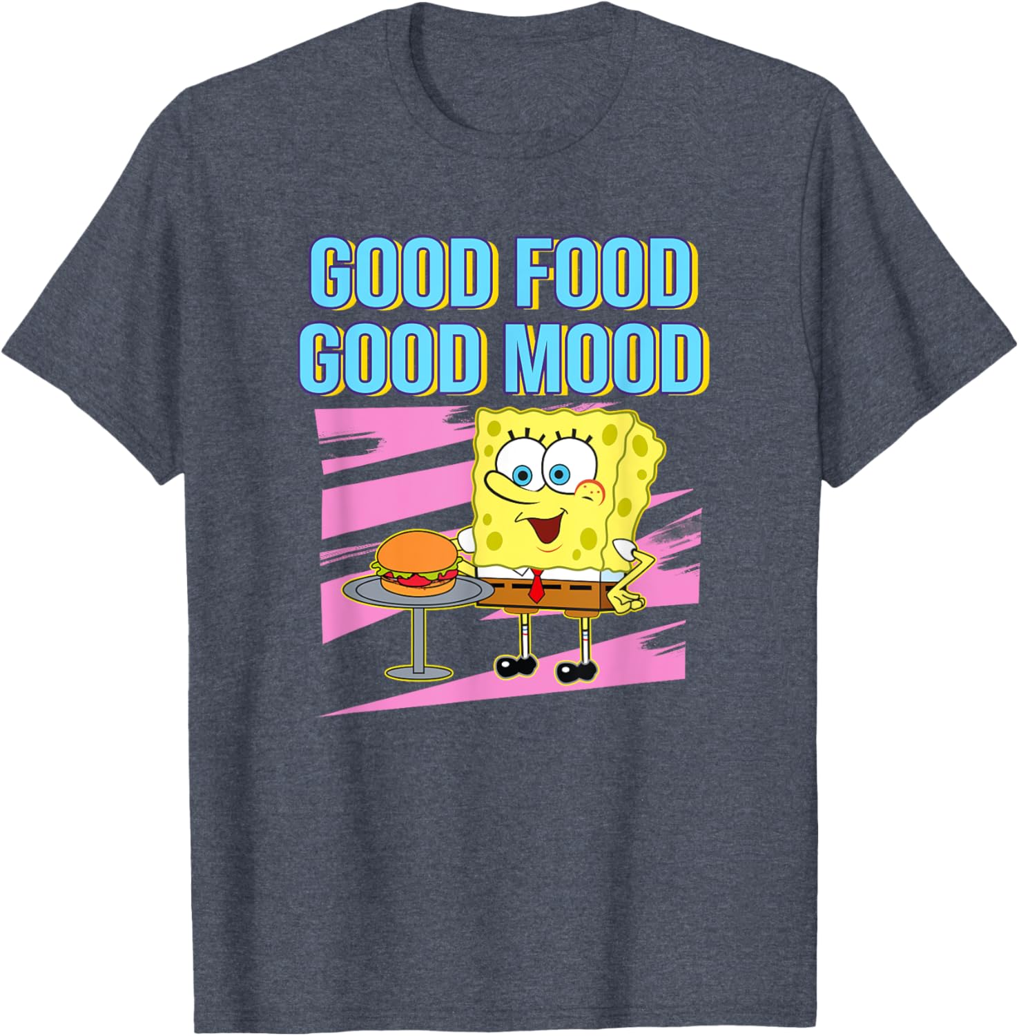 Mademark SpongeBob SquarePants Good Food Good Mood T-Shirt for Fun Style - 4