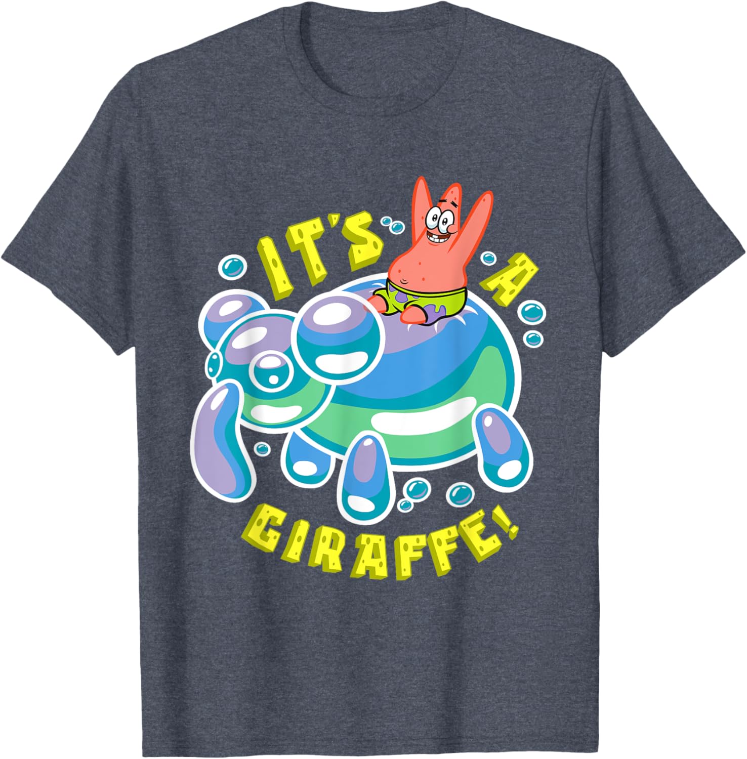Mademark SpongeBob Patrick Star Riding Balloon Giraffe T-Shirt - 3