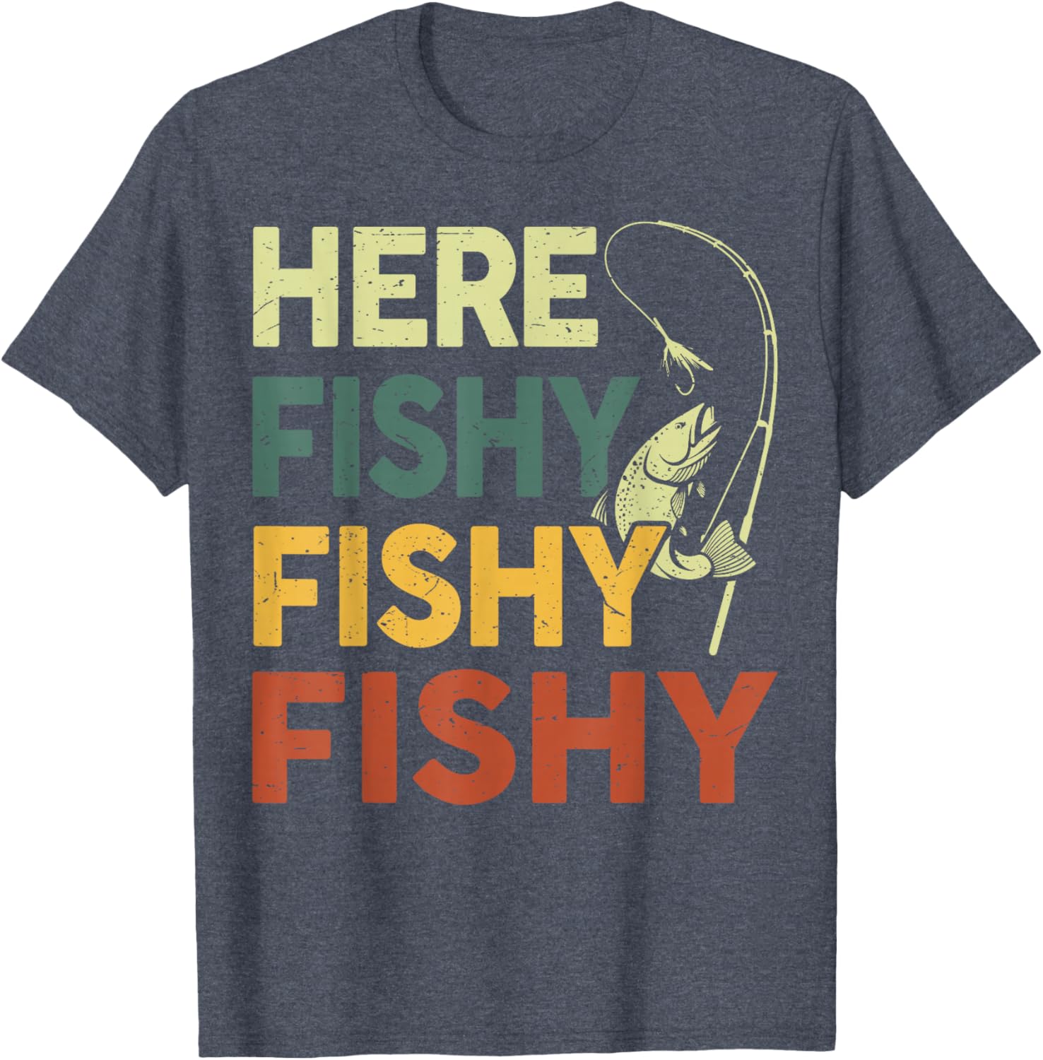 Funny Fishing Shirt for Dad - Men Here Fishy Graphic Tee for Bass Lovers - 12