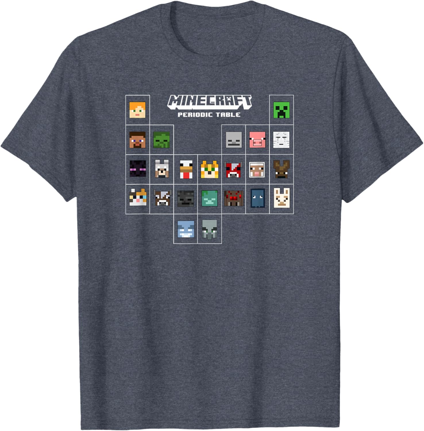 Minecraft Periodic Table Character Group T-Shirt for Fans and Gamers - 9