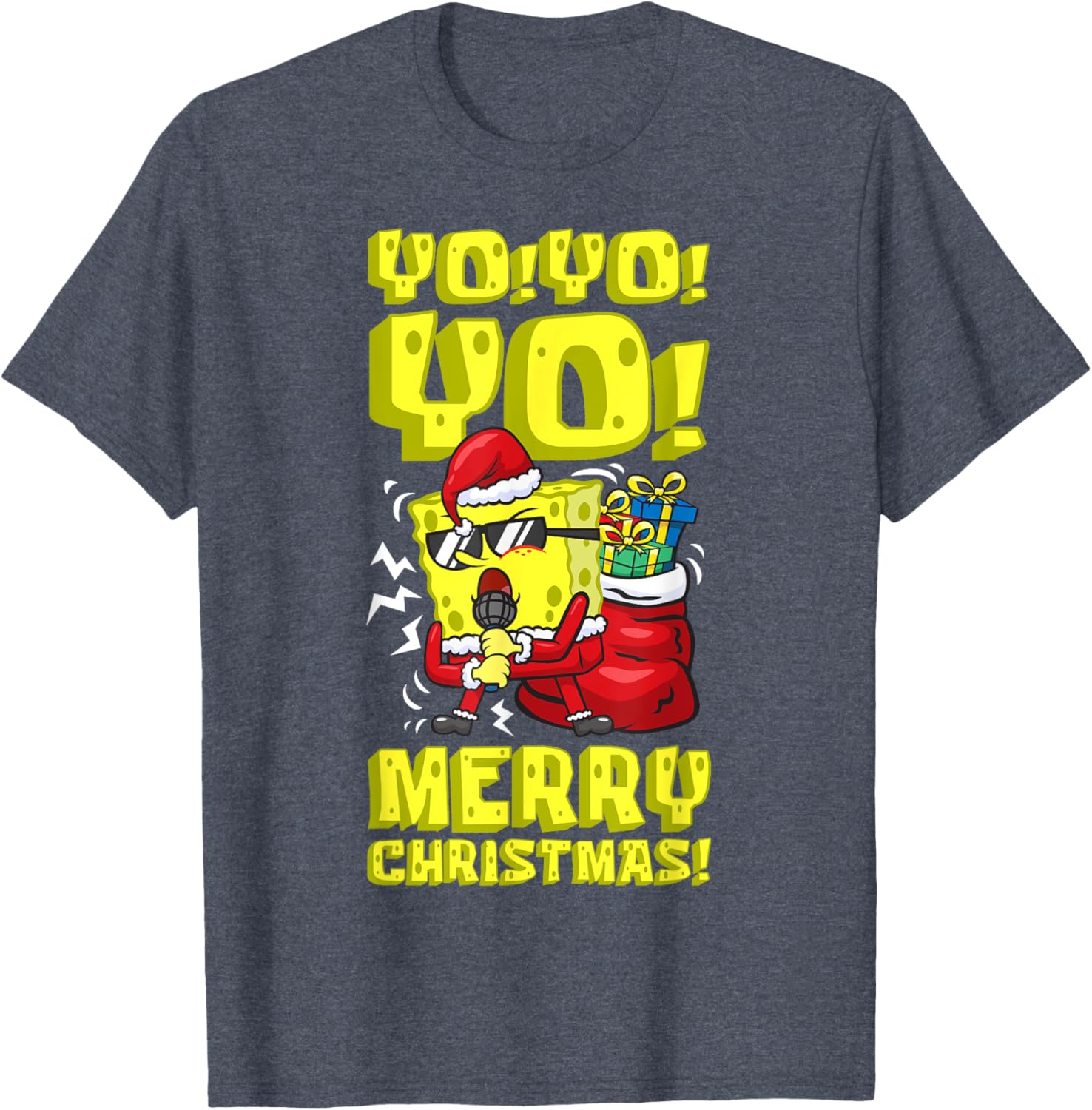 Mademark SpongeBob Santa Merry Christmas T-Shirt Fun Holiday Gift - 9