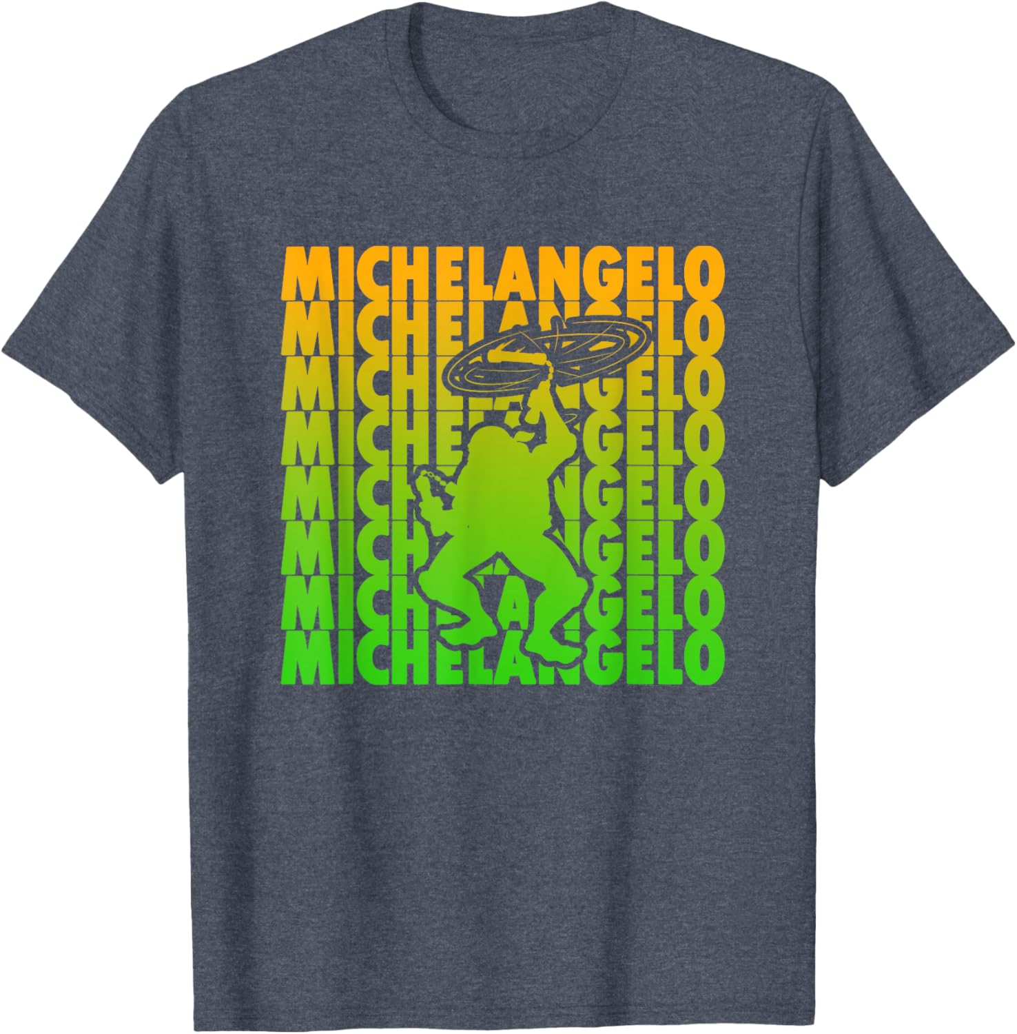 Michelangelo Gradient Silhouette T-Shirt - Mademark x Teenage Mutant Ninja Turtles - 4