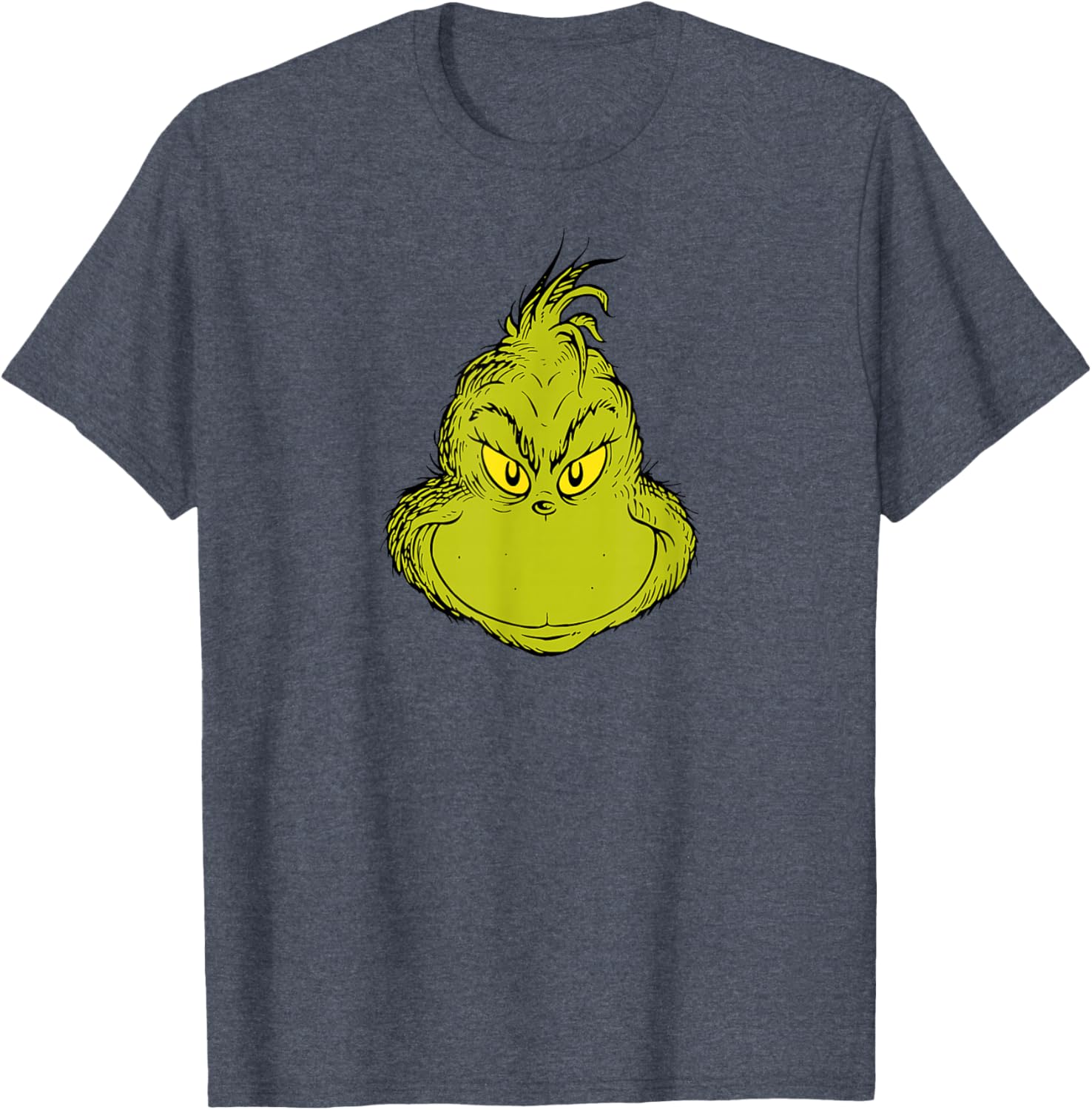 Classic Dr. Seuss Grinch Face T-Shirt for Fun Holiday Style - 5