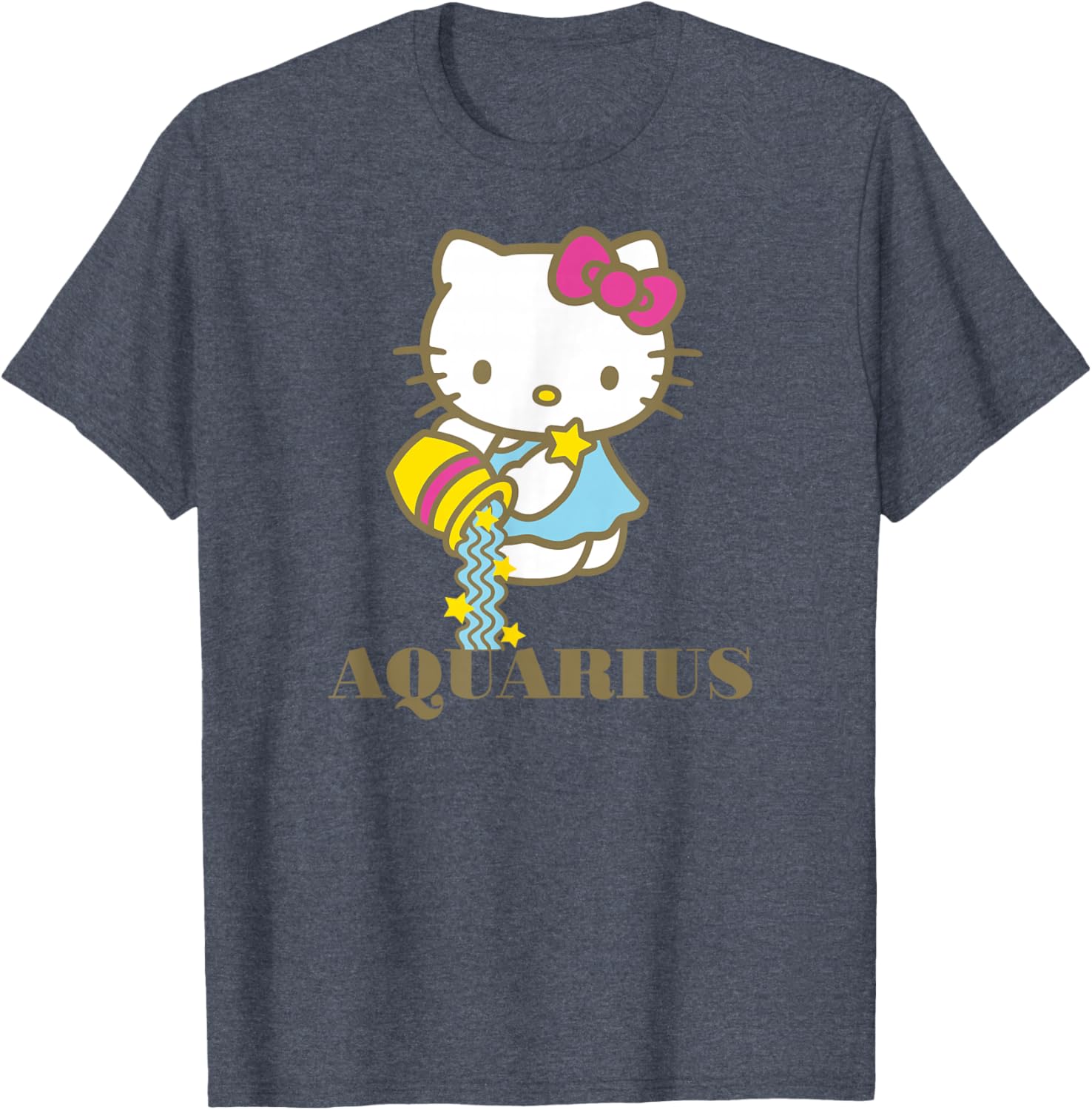 Hello Kitty Aquarius Zodiac T-Shirt Cute Graphic Tee for Pisces Fans - 18