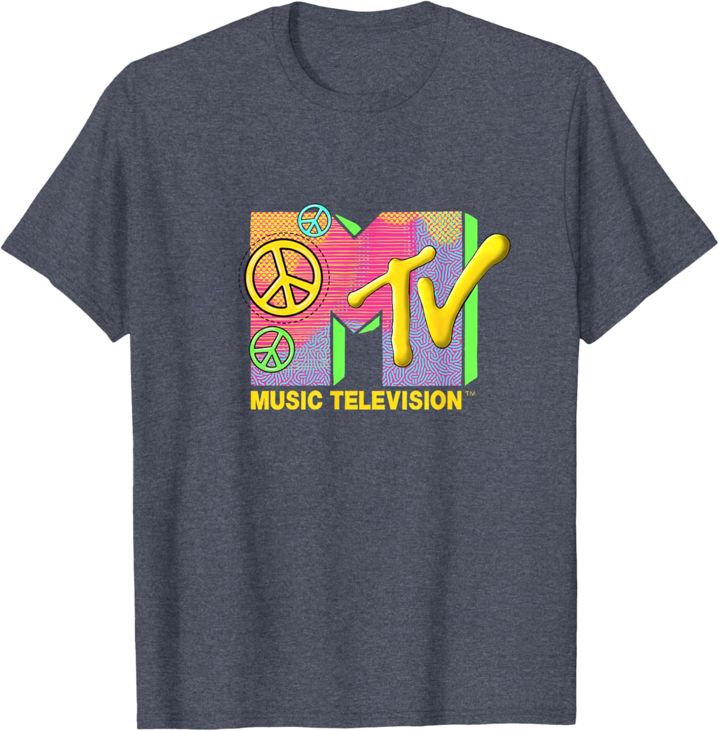Mademark x MTV Peace Love Happiness T-Shirt - Official Logo Apparel - 8