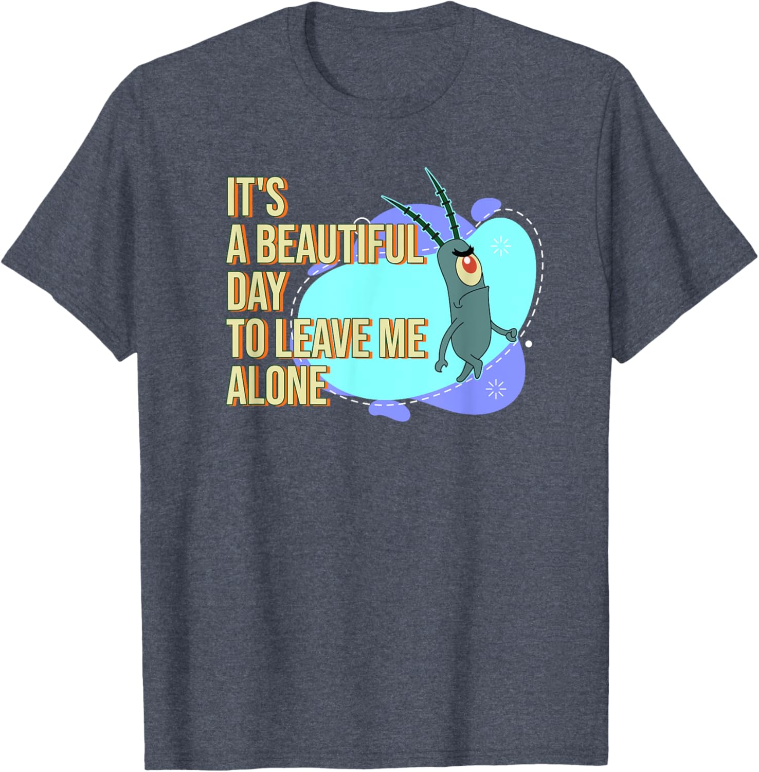 Mademark SpongeBob SquarePants Plankton Beautiful Day T-Shirt for Fun Style - 12