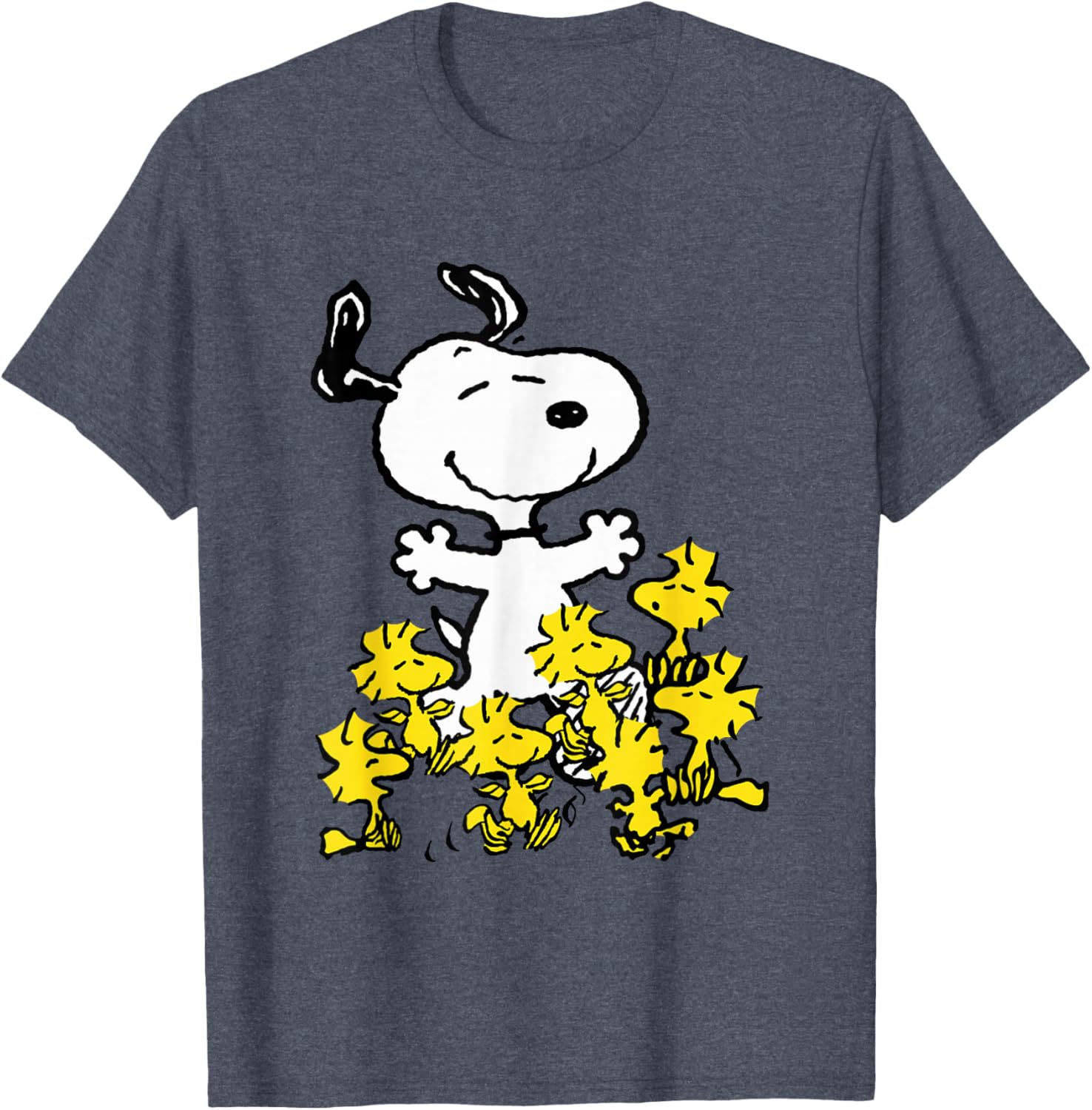 Peanuts Snoopy Chick Party Shirt Classic Fit Adult Black T-Shirt - 3