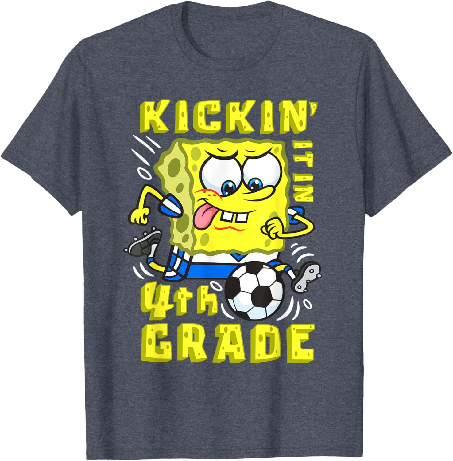 Mademark SpongeBob SquarePants Kickin It Football T-Shirt for Kids - 9