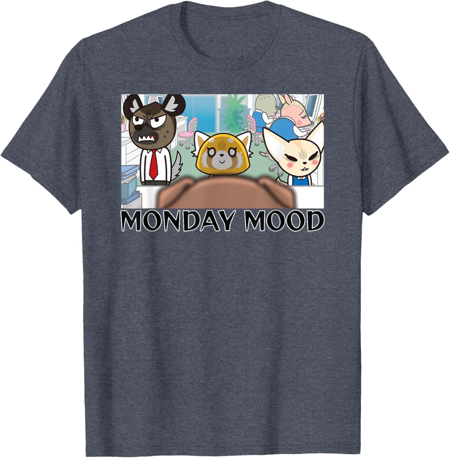 Aggretsuko Season 2 Monday Mood T-Shirt for Fans of Fun Anime Apparel - 16