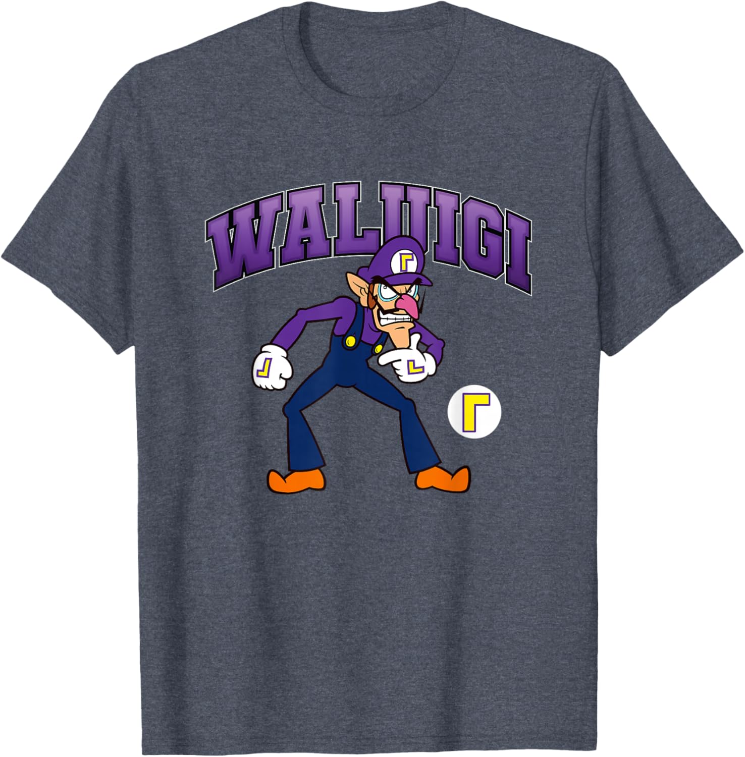 Super Mario Bros Waluigi Big Character Portrait T-Shirt for Fans - 23
