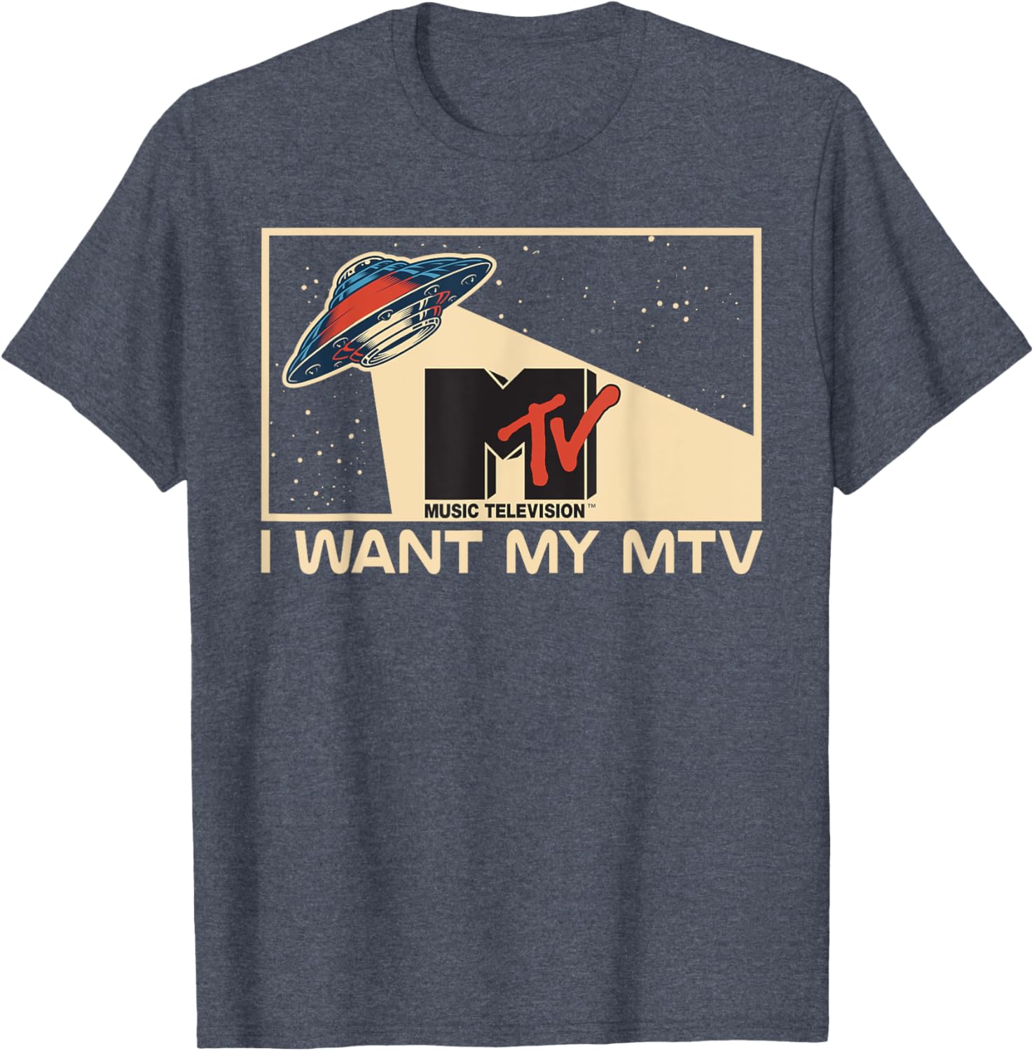 Mademark x MTV Vintage Alien UFO Beam T-Shirt for MTV Fans - 7