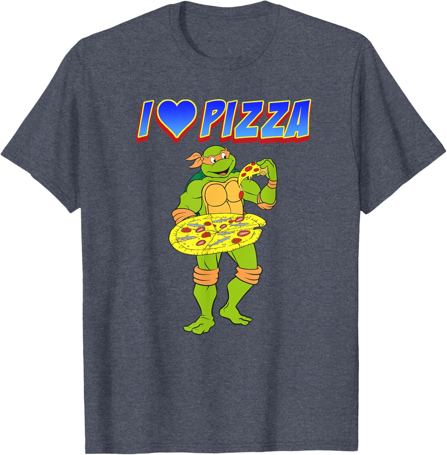 Mademark TMNT Michelangelo I Love Pizza T-Shirt for Fun Lovers - 2
