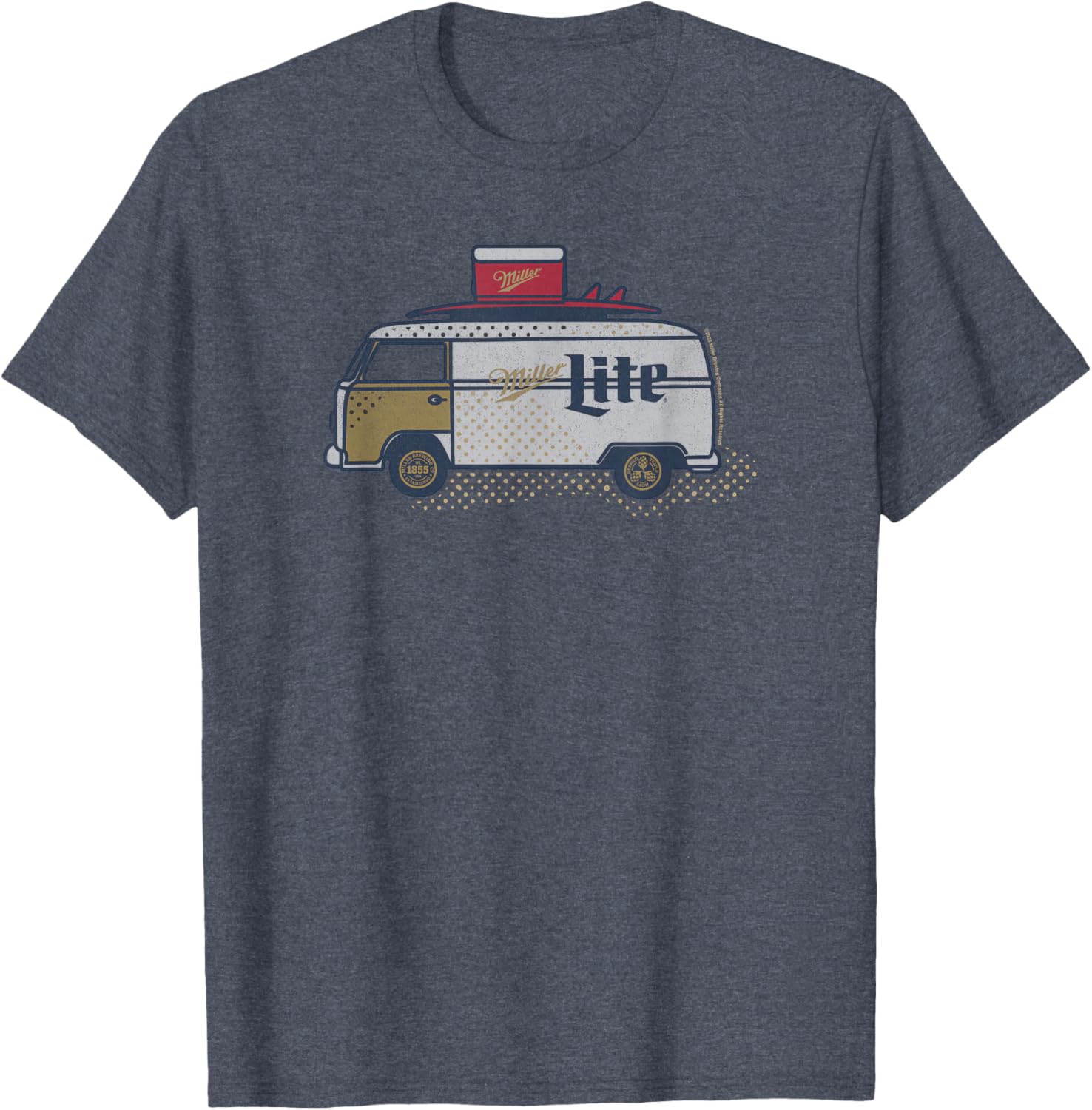 Coors Classic Miller Lite Surf Van Design T-Shirt for Casual Style - 6