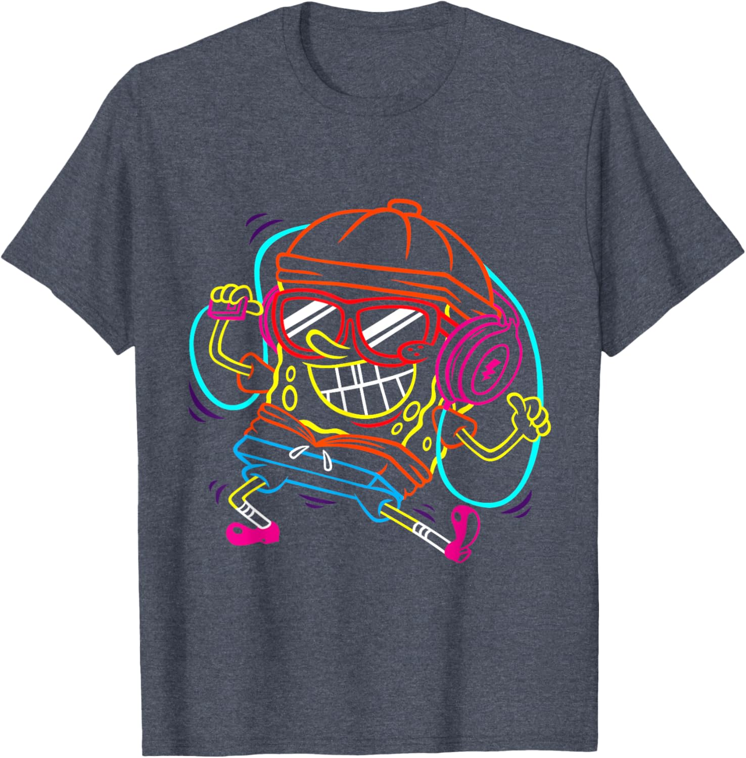 Mademark x SpongeBob Hip Hop Art Music Headset T-Shirt for Cool Style - 10