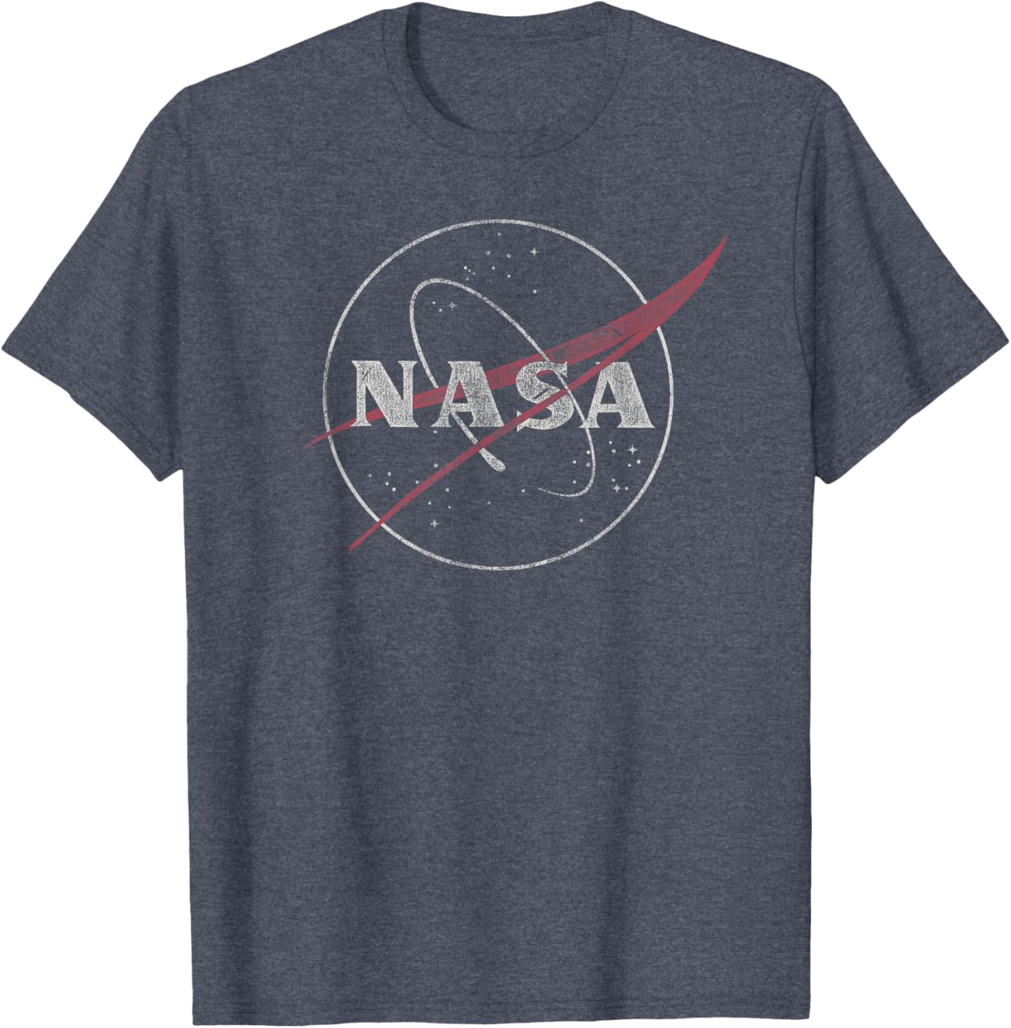NASA Retro Distressed Bug Logo T-Shirt for Space Exploration Fans - 1