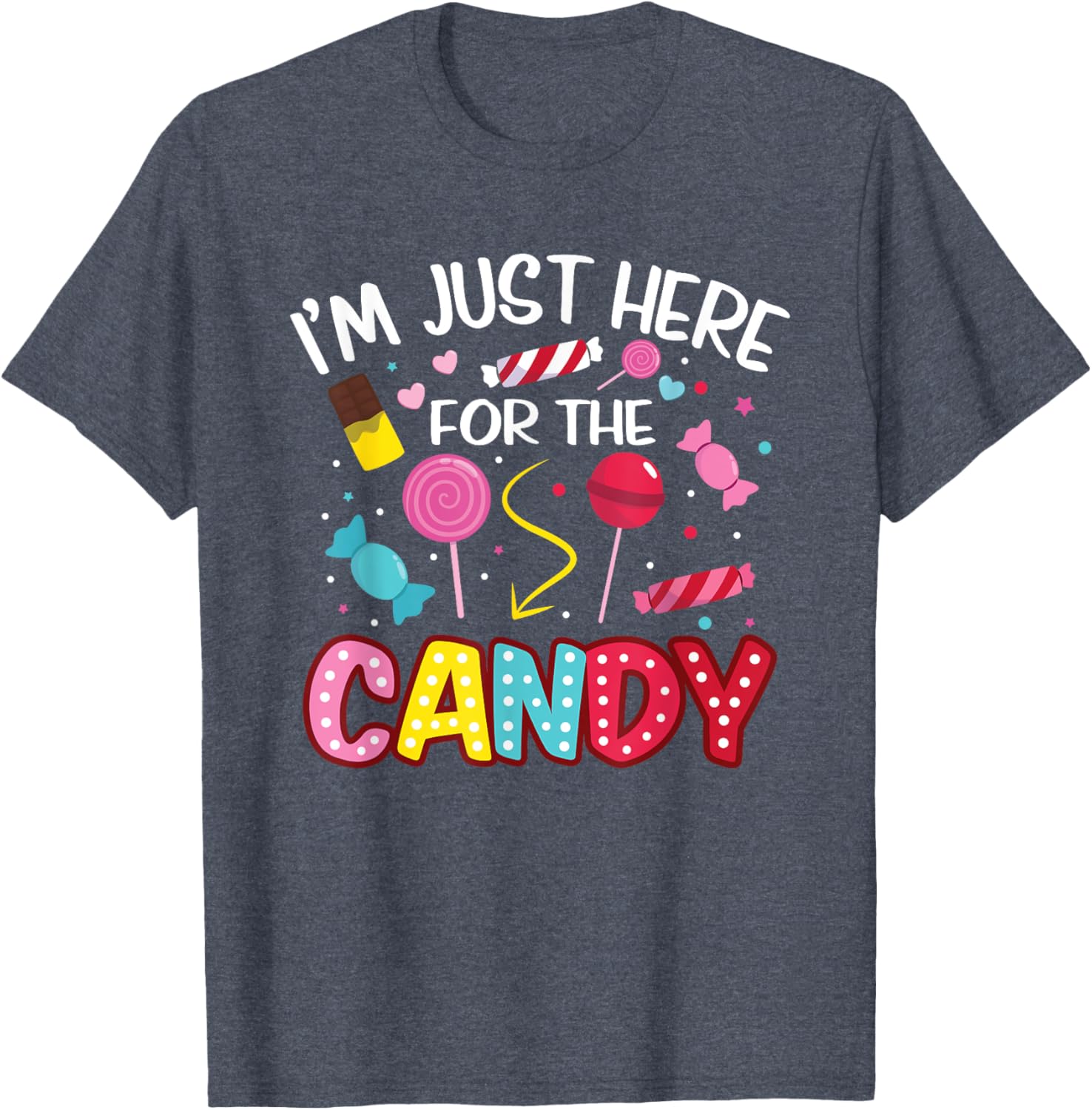 Cute I'm Just Here For The Candy Lollipop Halloween T-Shirt for Kids - 9