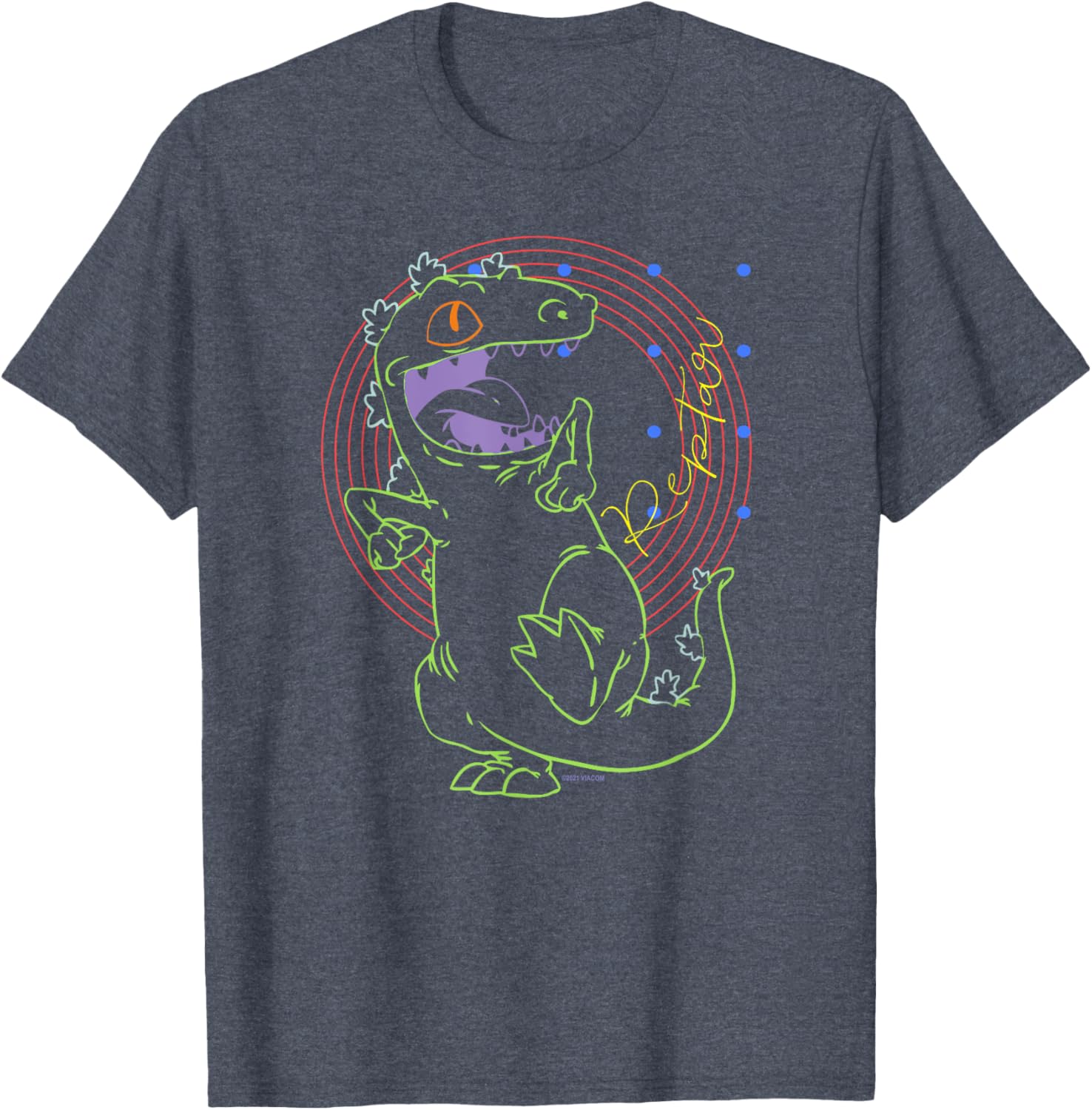 Mademark Rugrats Reptar Retro Outline T-Shirt for Nostalgic Fans - 8