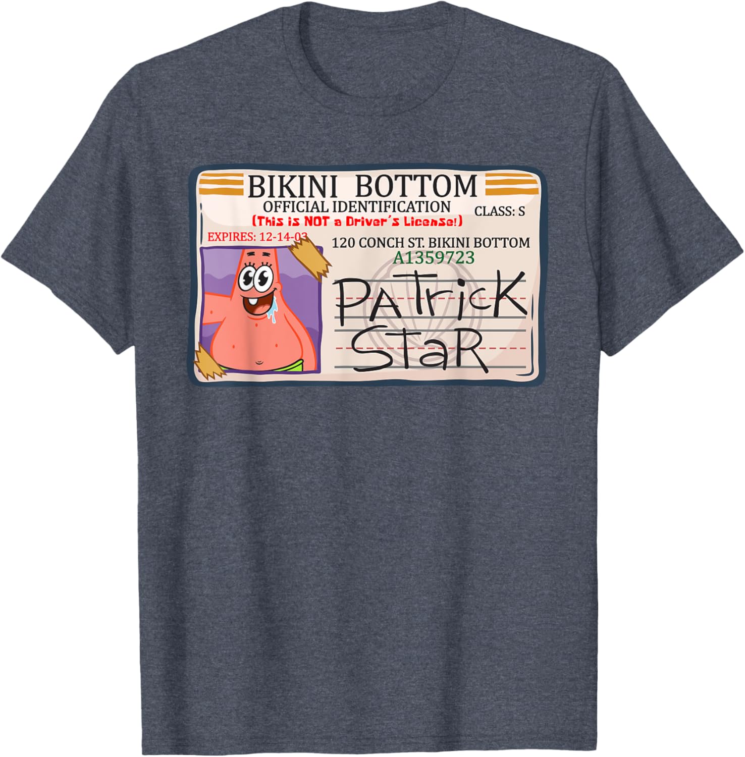 Mademark x SpongeBob Bikini Bottom Patrick Star Driving License T-Shirt - 3