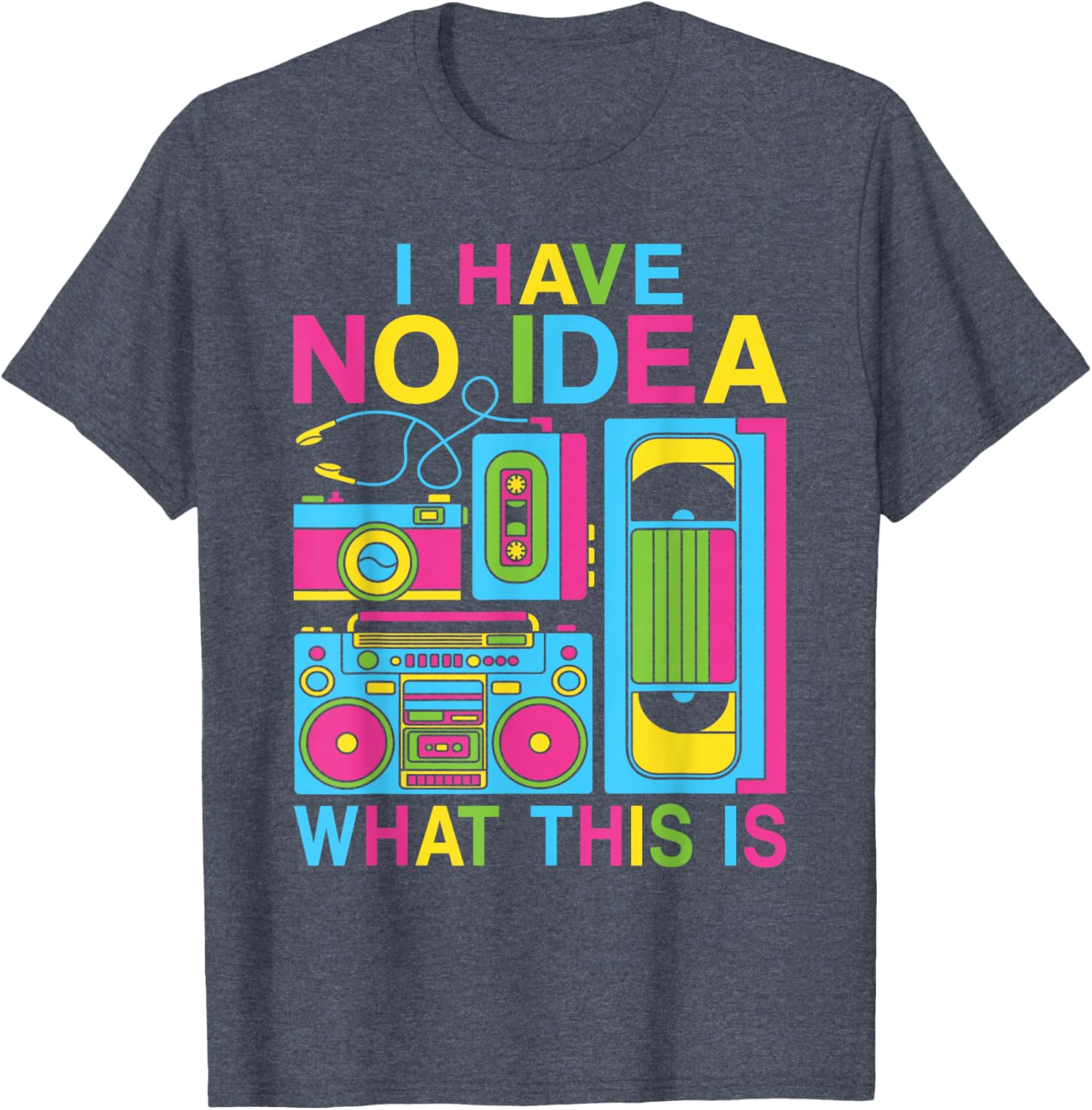 Retro 80s 90s Kids T-Shirt for Boys and Girls - Fun 'I Have No Idea' Design - 16