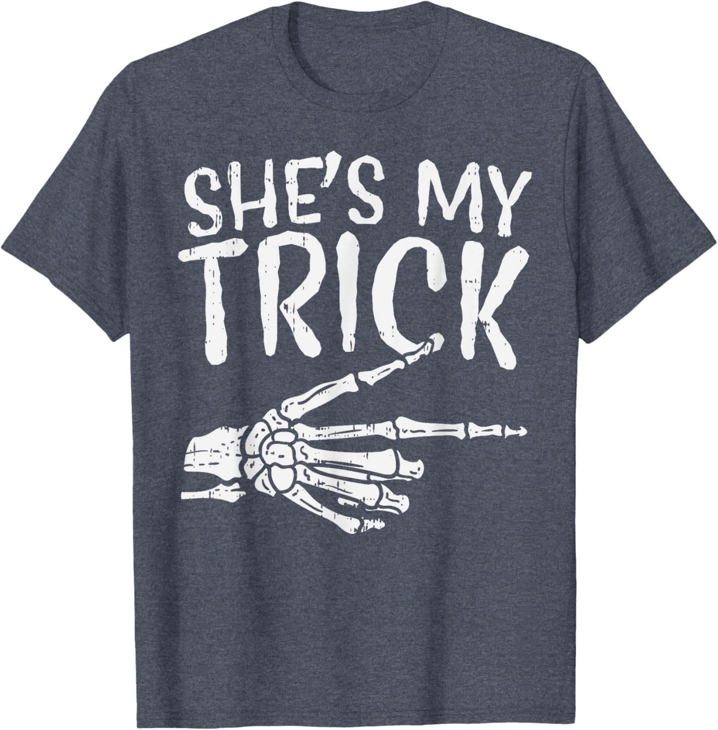 Cute Boyfriend T-Shirt for Matching Halloween Costume - She’s My Trick Design - 5