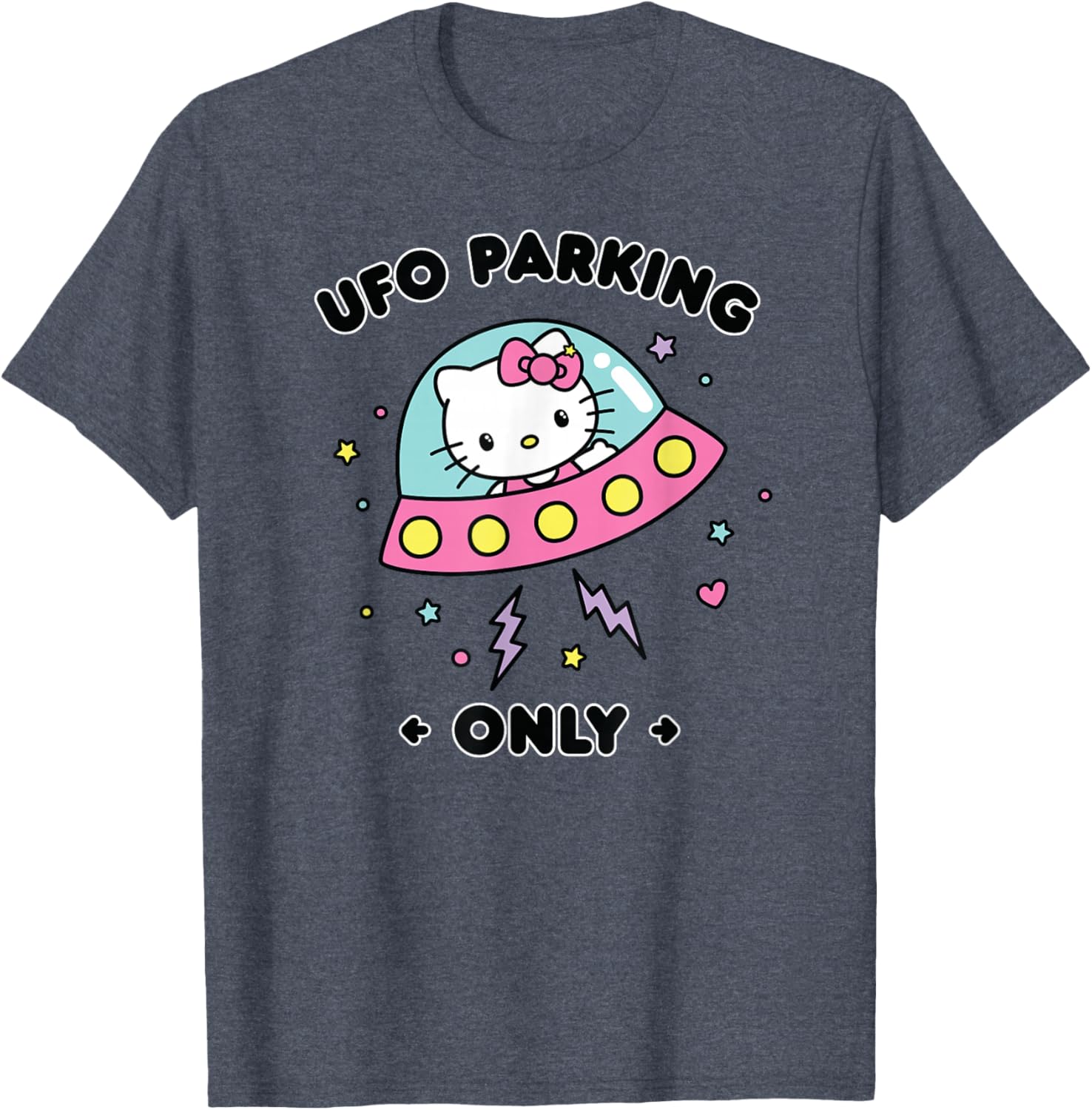 Hello Kitty UFO Parking Only Area 51 Alien Spaceship T-Shirt for Fun Lovers - 1