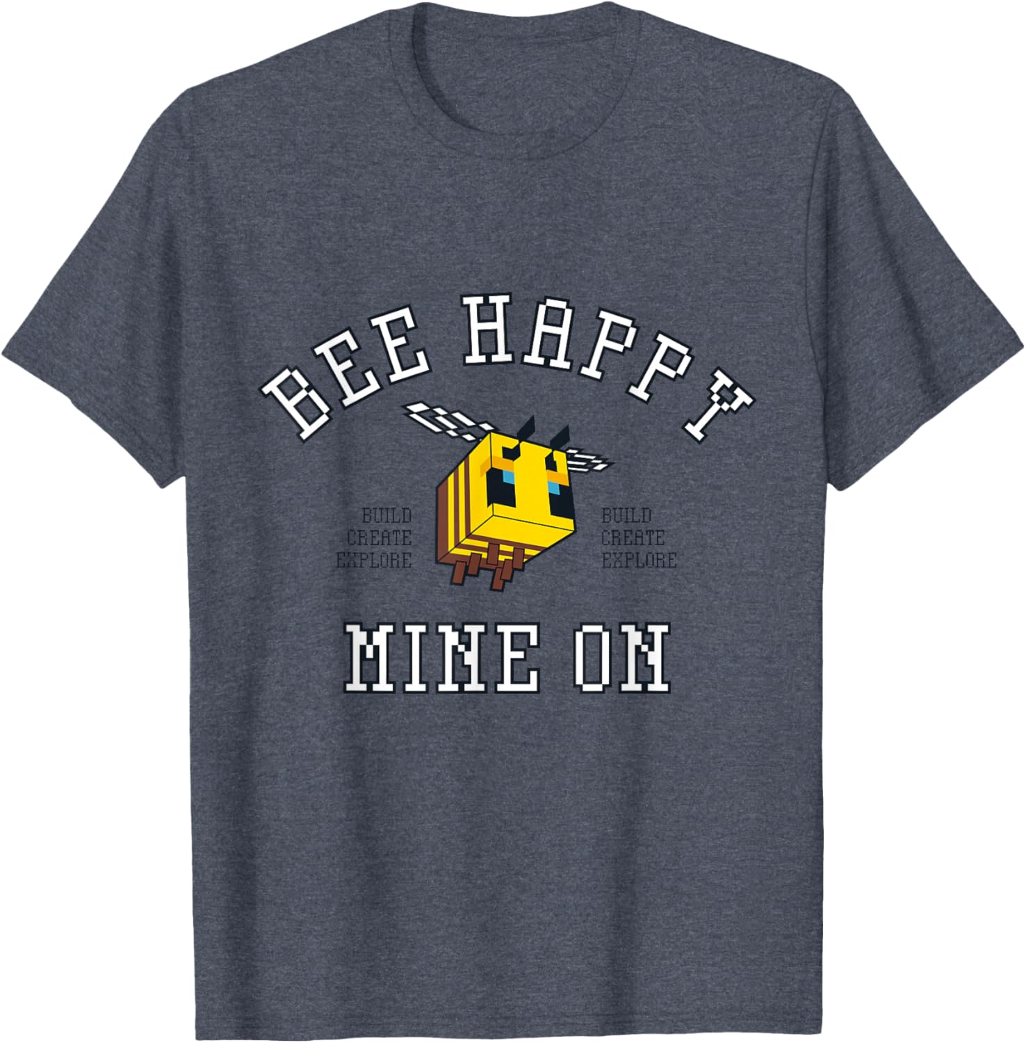 Minecraft Bee Happy T-Shirt for Gamers - Build Explore Create Fun Apparel - 10
