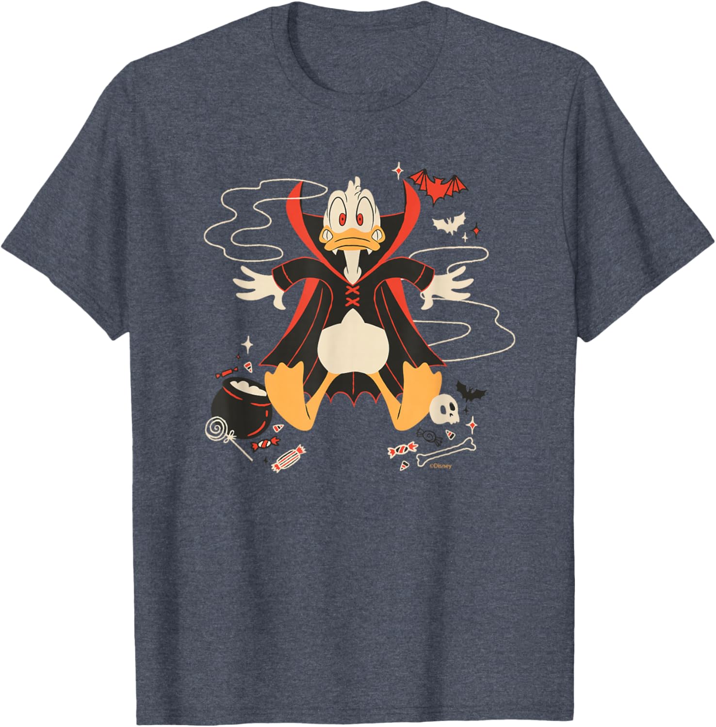 Disney Donald Duck Vampire Halloween T-Shirt for Fun Spooky Style - 11