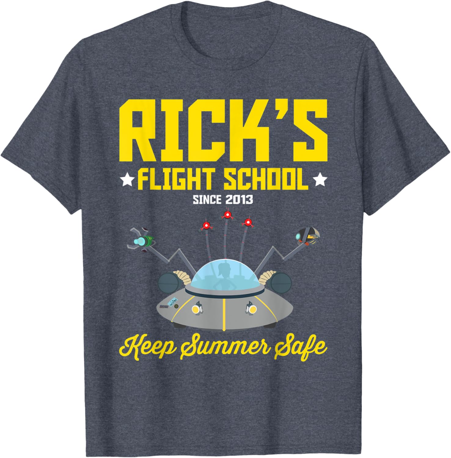 Rick and Morty Flight School Keep Summer Safe T-Shirt for Fans - 4