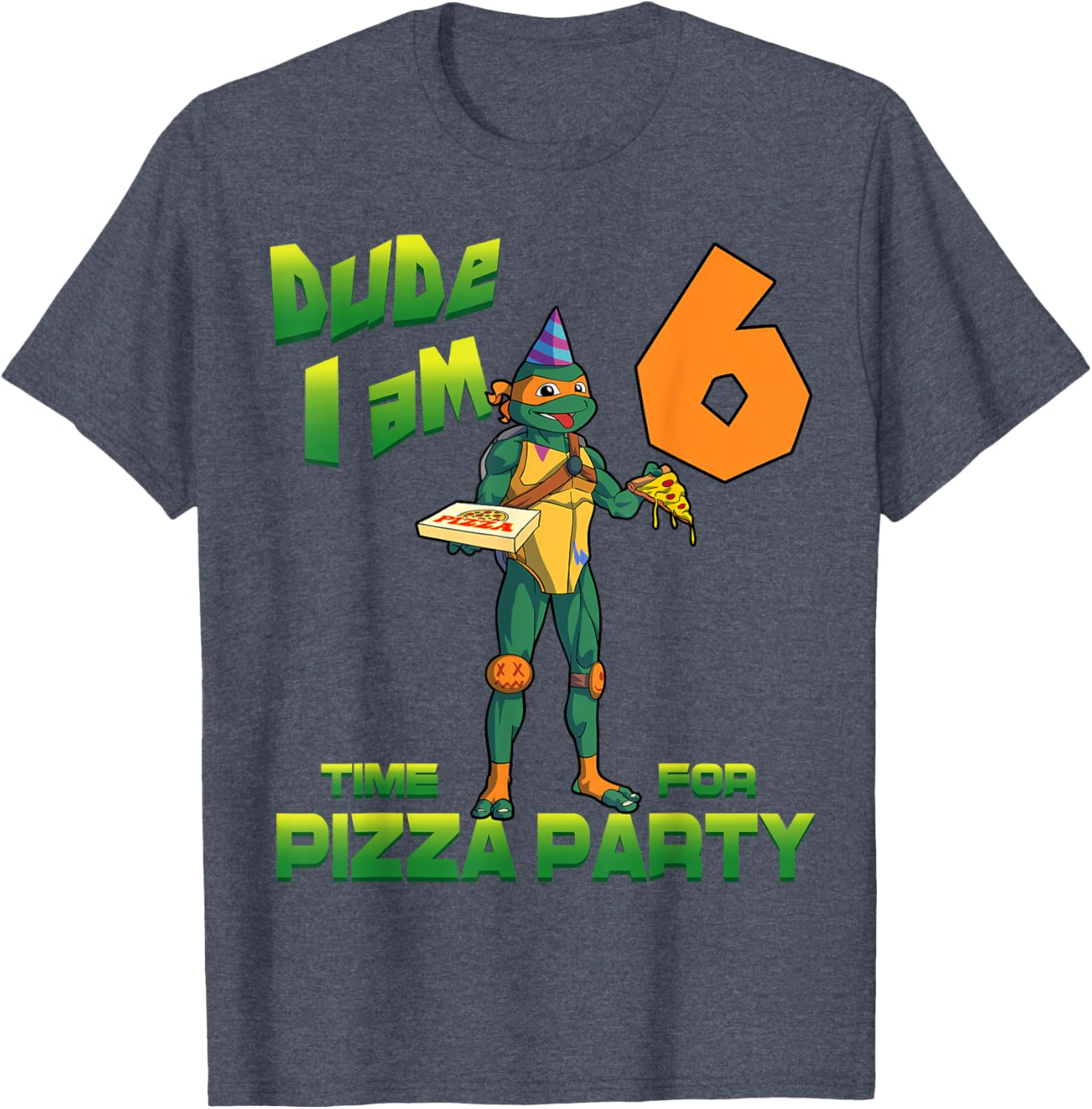 Mademark TMNT Michelangelo Pizza Birthday T-Shirt for 6 Year Olds - 19