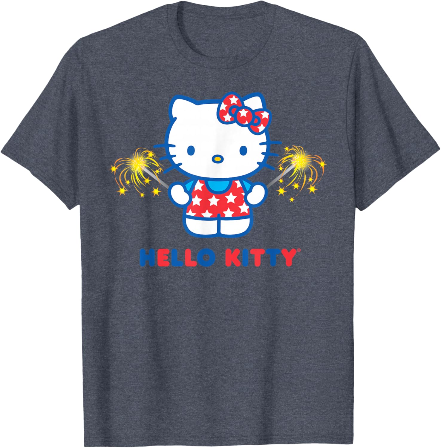 Hello Kitty Fireworks Patriotic Star T-Shirt for USA Celebrations - 1