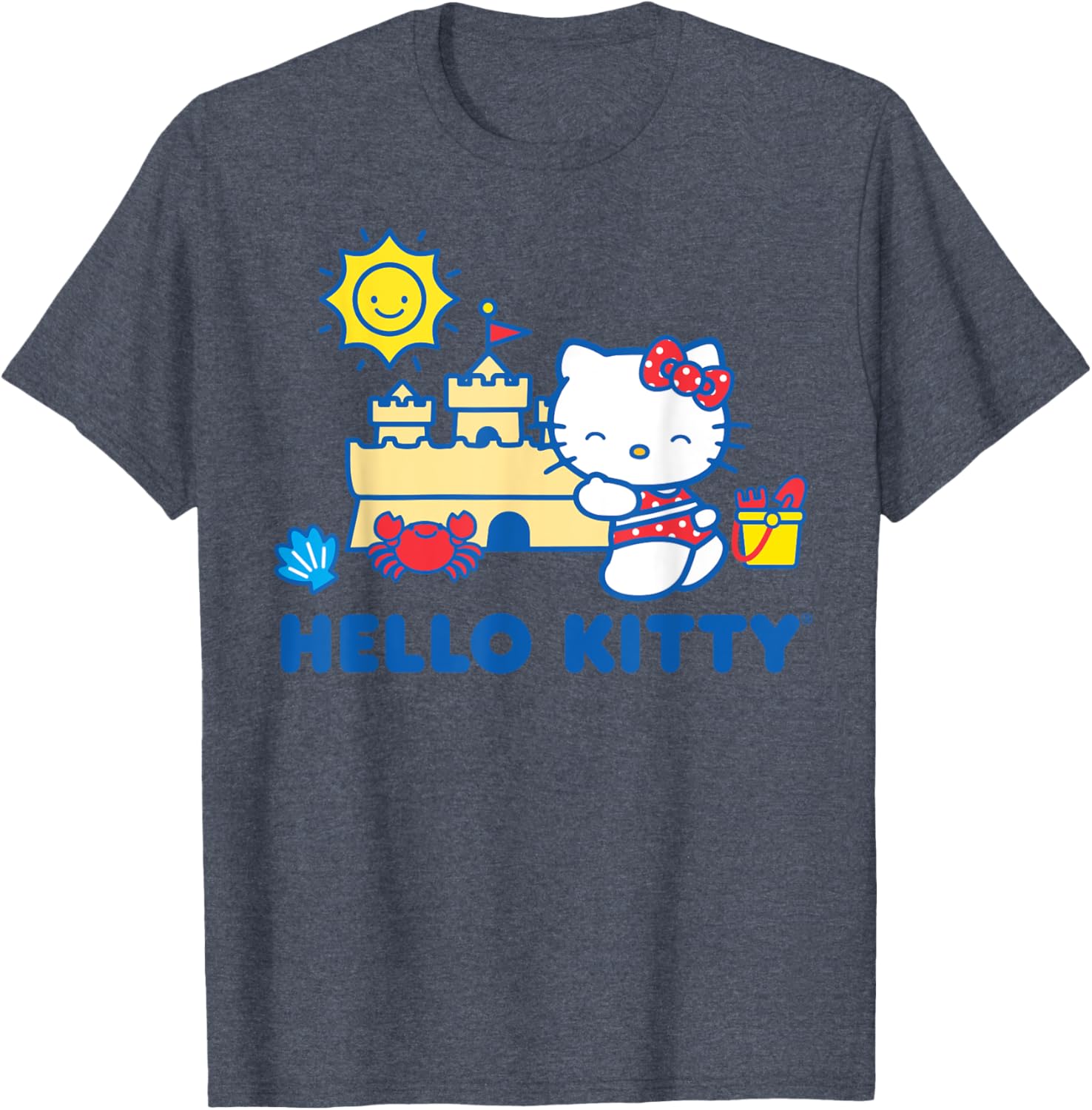 Hello Kitty Summer Sandcastle T-Shirt for Beach Fun and Playful Style - 16