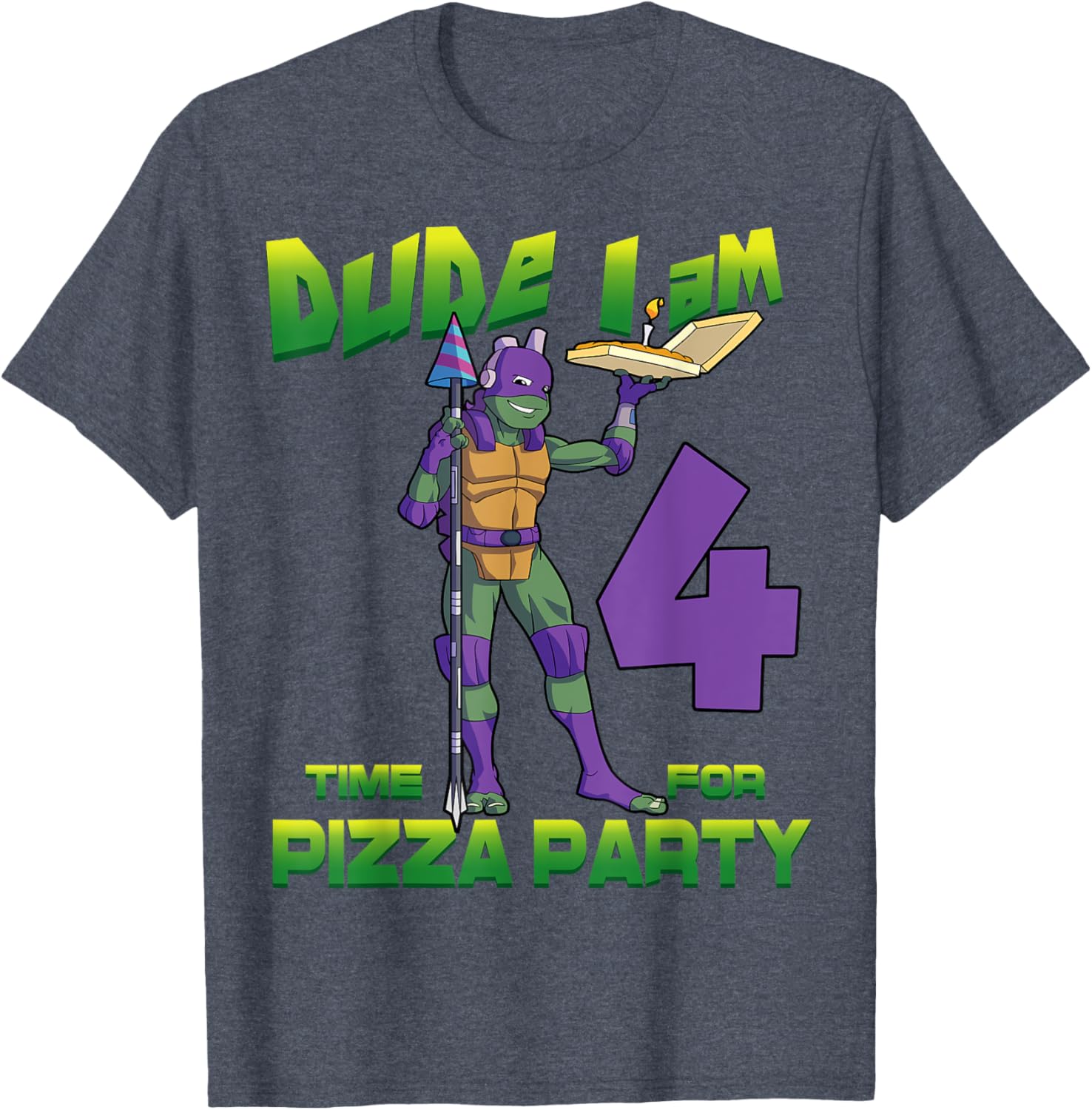 Mademark Teenage Mutant Ninja Turtles Donnie Pizza Birthday T-Shirt 4Y - 6
